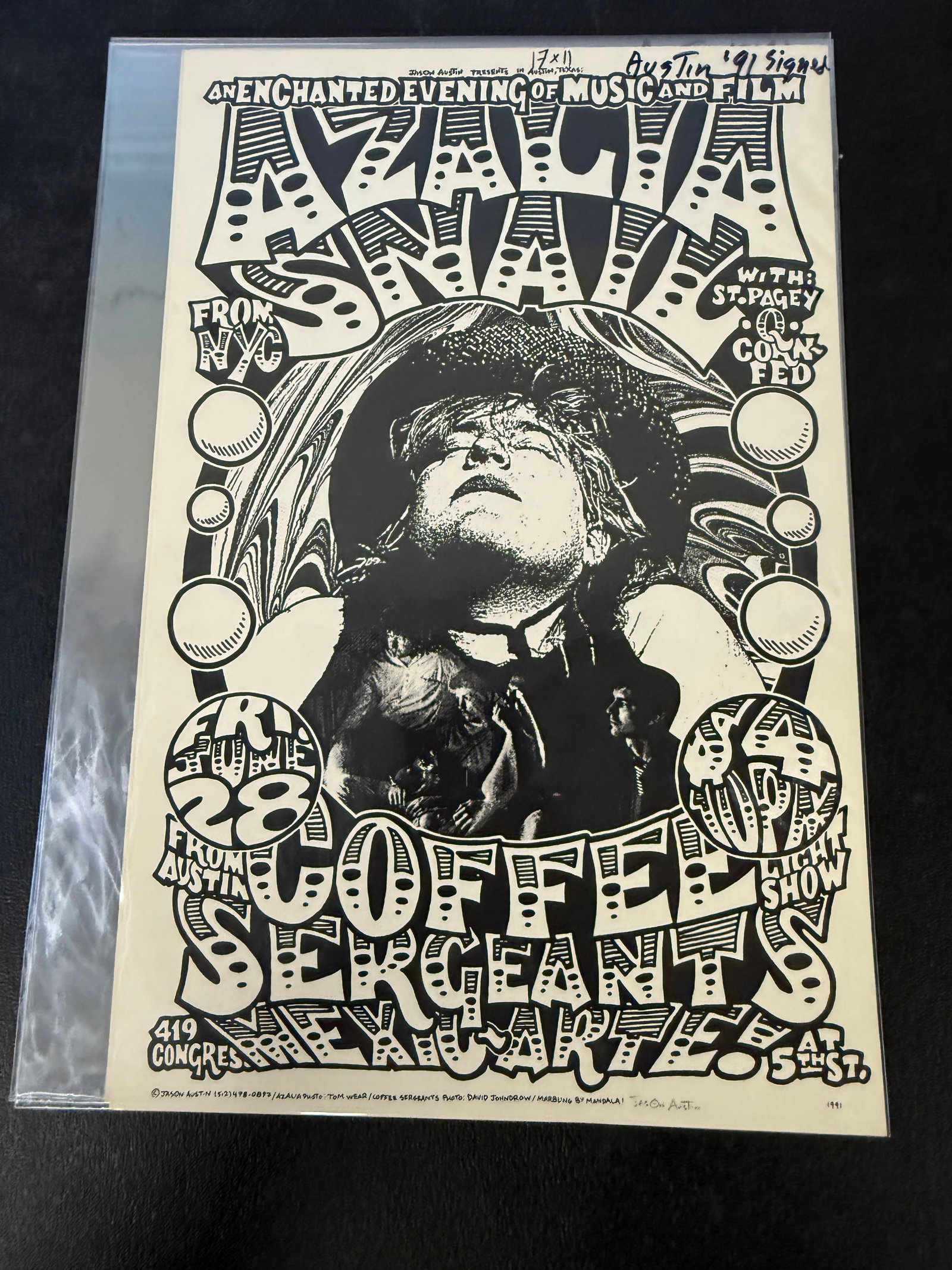 Azalia Snail Vintage Concert Poster Signed by Jason Austion 1991 (1 of 4)