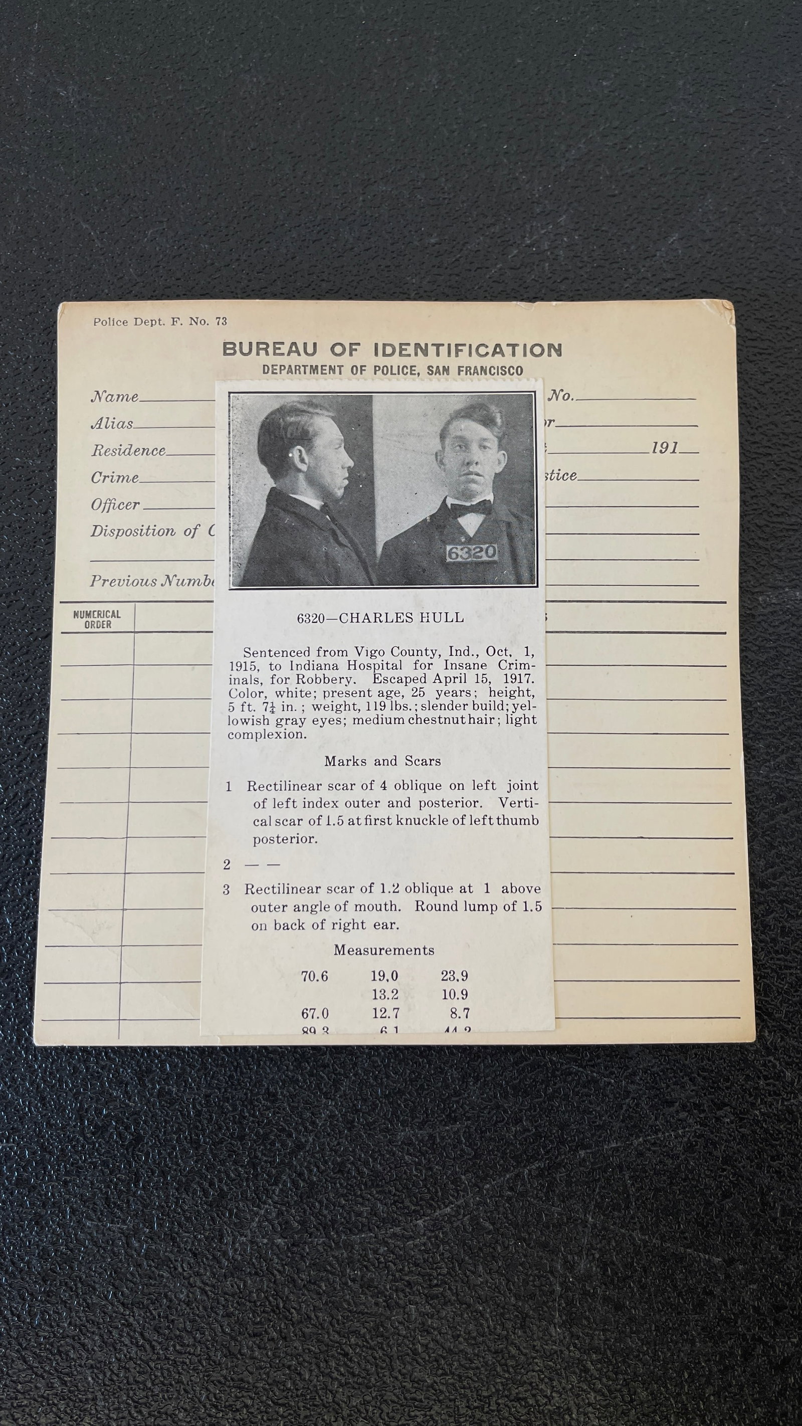 Antique Inmate Convict Police Mugshot: Antique Inmate Convict Police Mugshot