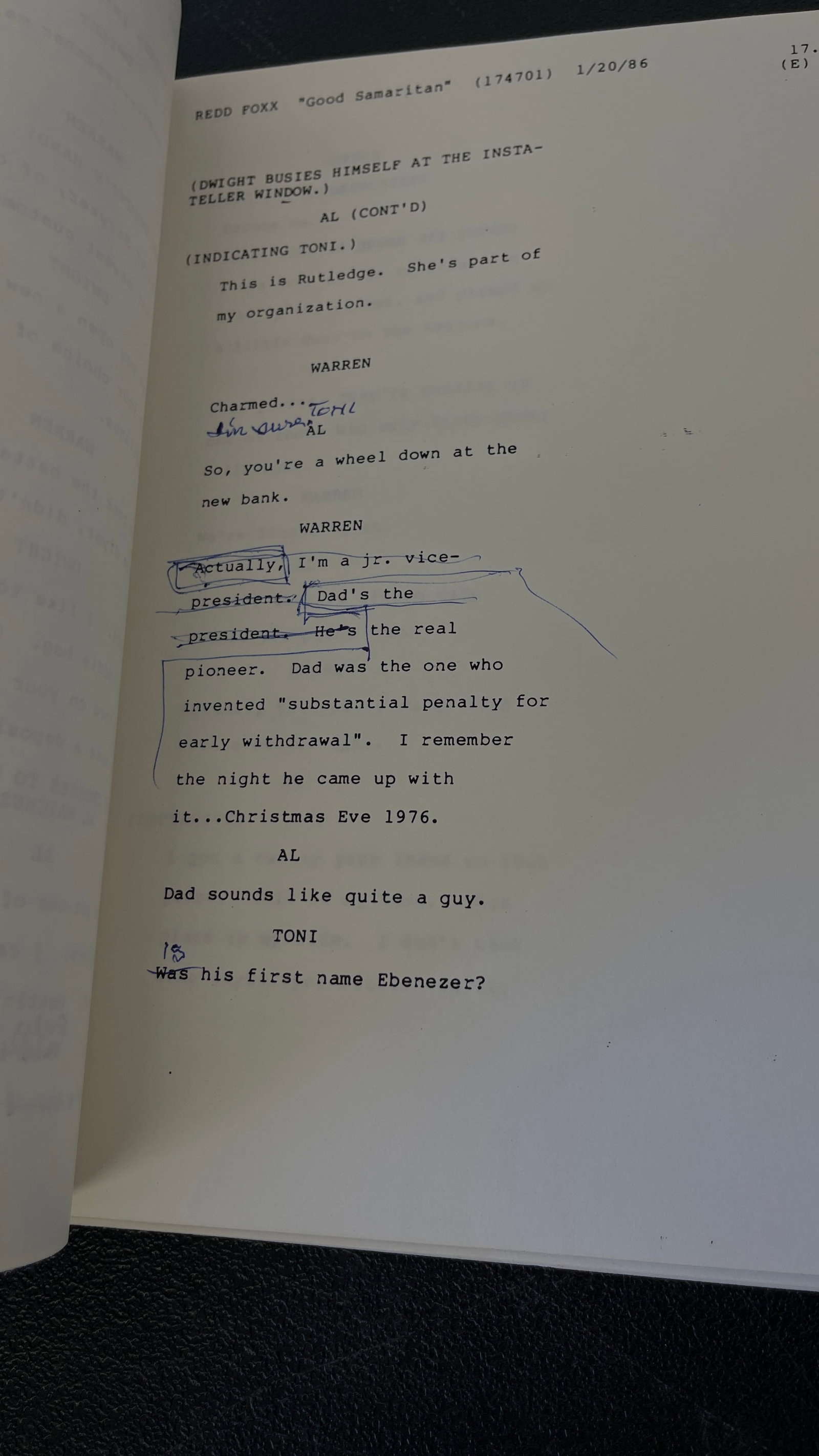 The Red Fox Show Episode #4 Table Draft Script with Hand Annotations - 2