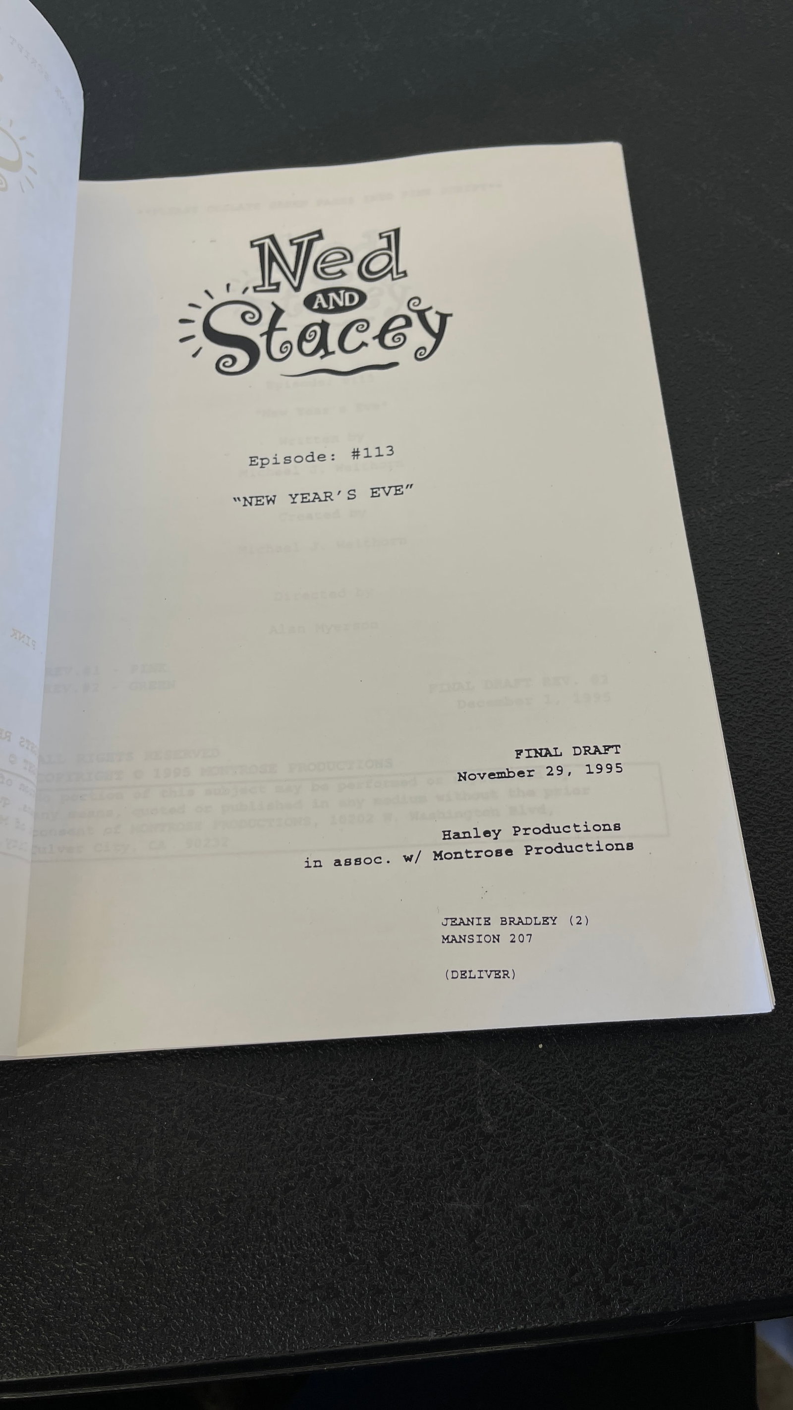 The Martin Lawrence Show "Pilot" 1992 Final Draft Script - 2