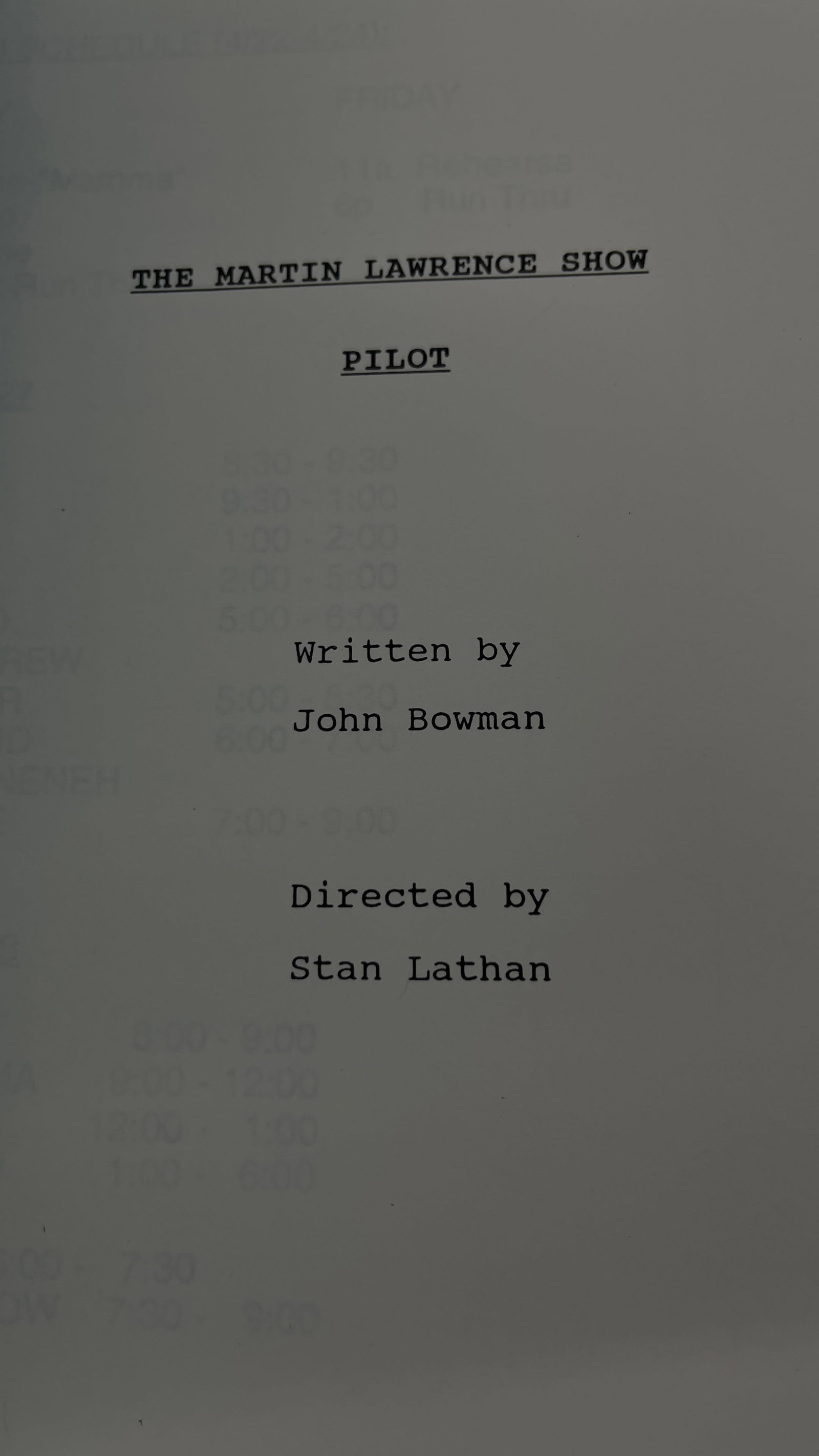 The Martin Lawrence Show "Pilot" 1992 Final Draft Script - 4