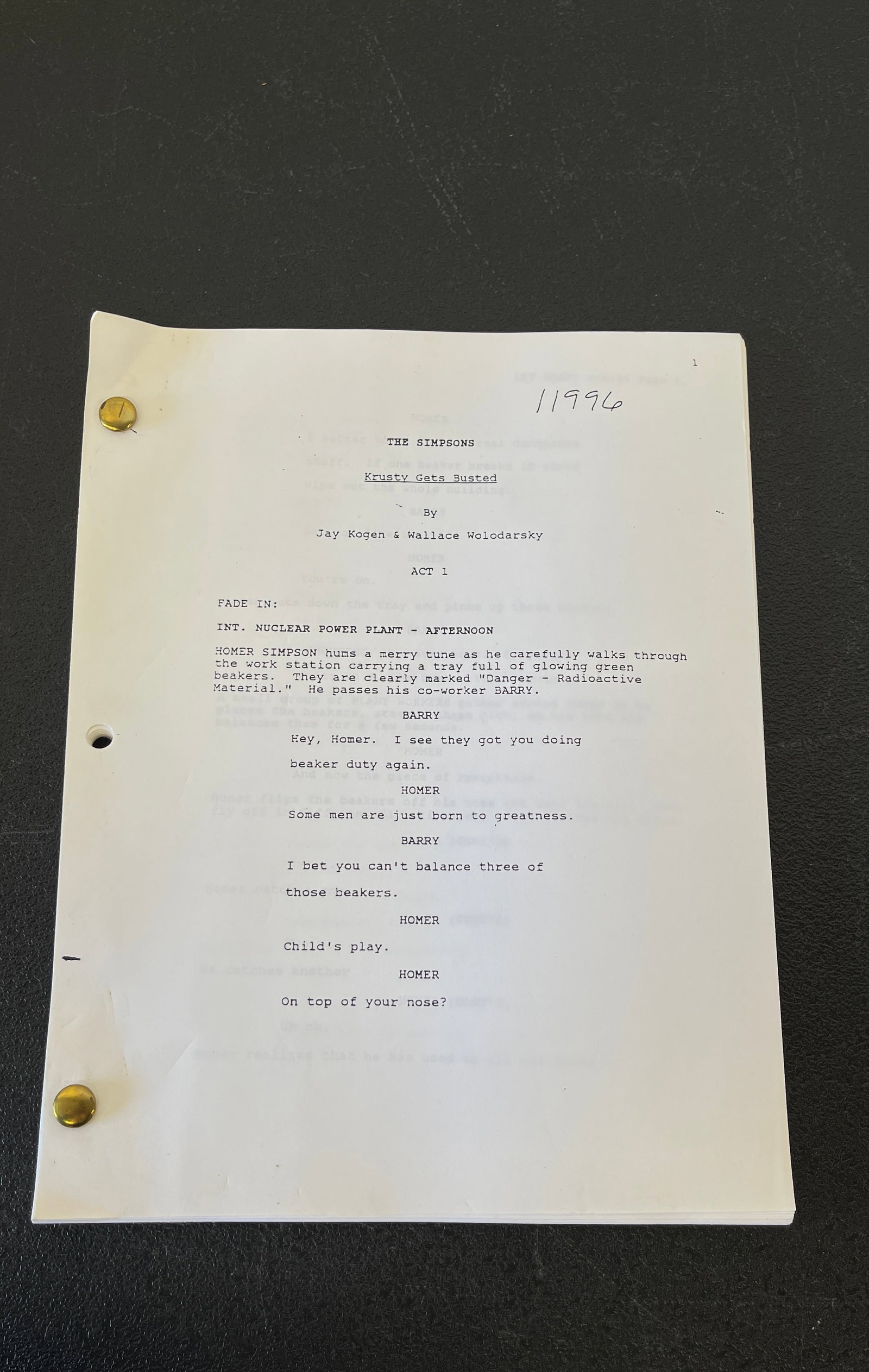 The Simpsons - Krusty Gets Busted TV Show Script (1 of 3)