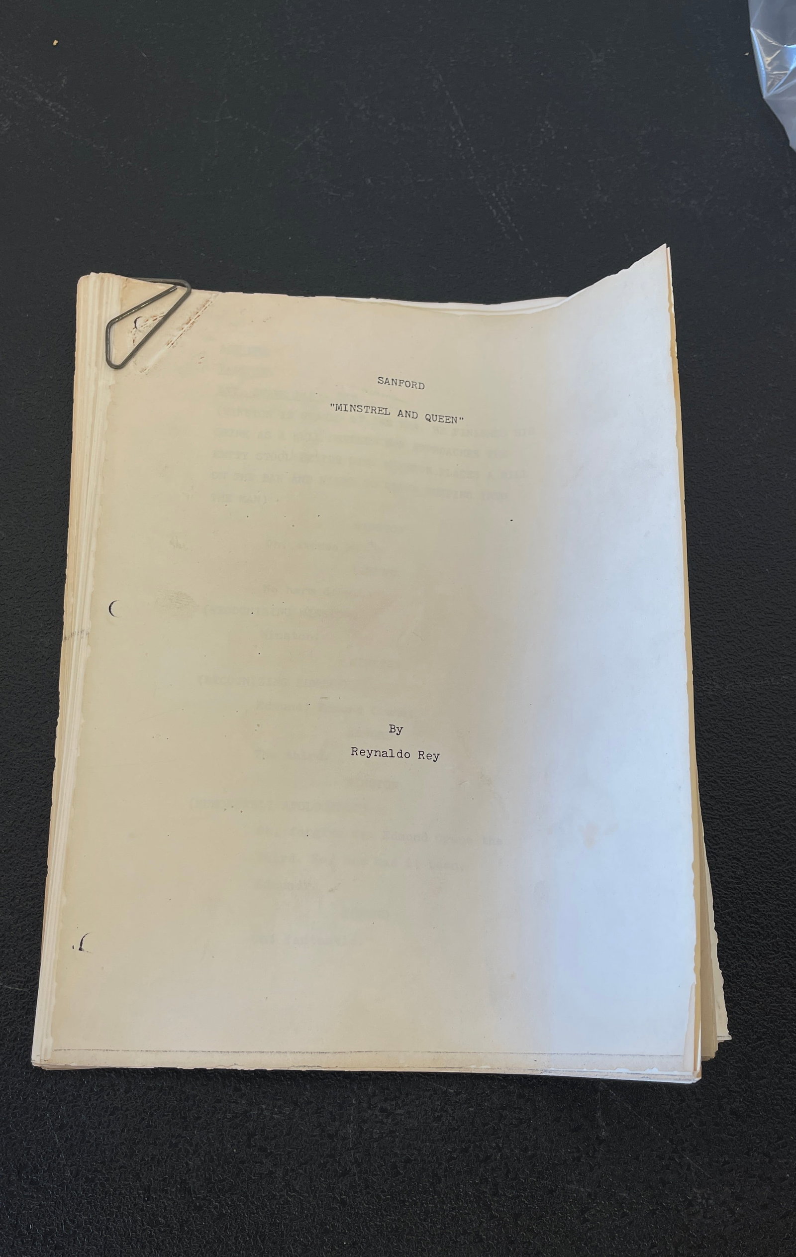 Sanford - "Minstrel and Queen" by Reynaldo Rey Script (1 of 2)