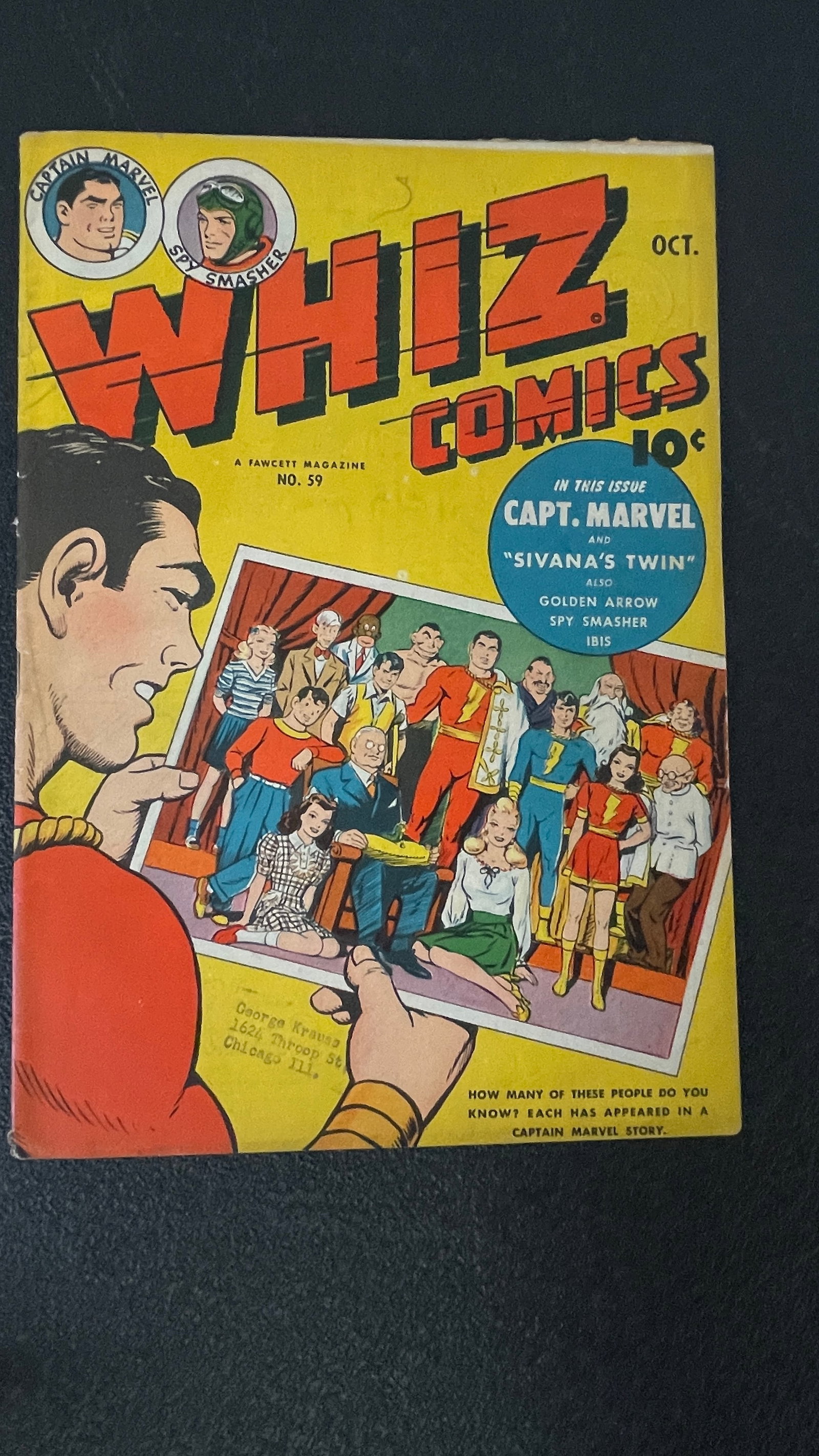 Whiz Comics #59 Vintage 10c Comic Book (1 of 2)