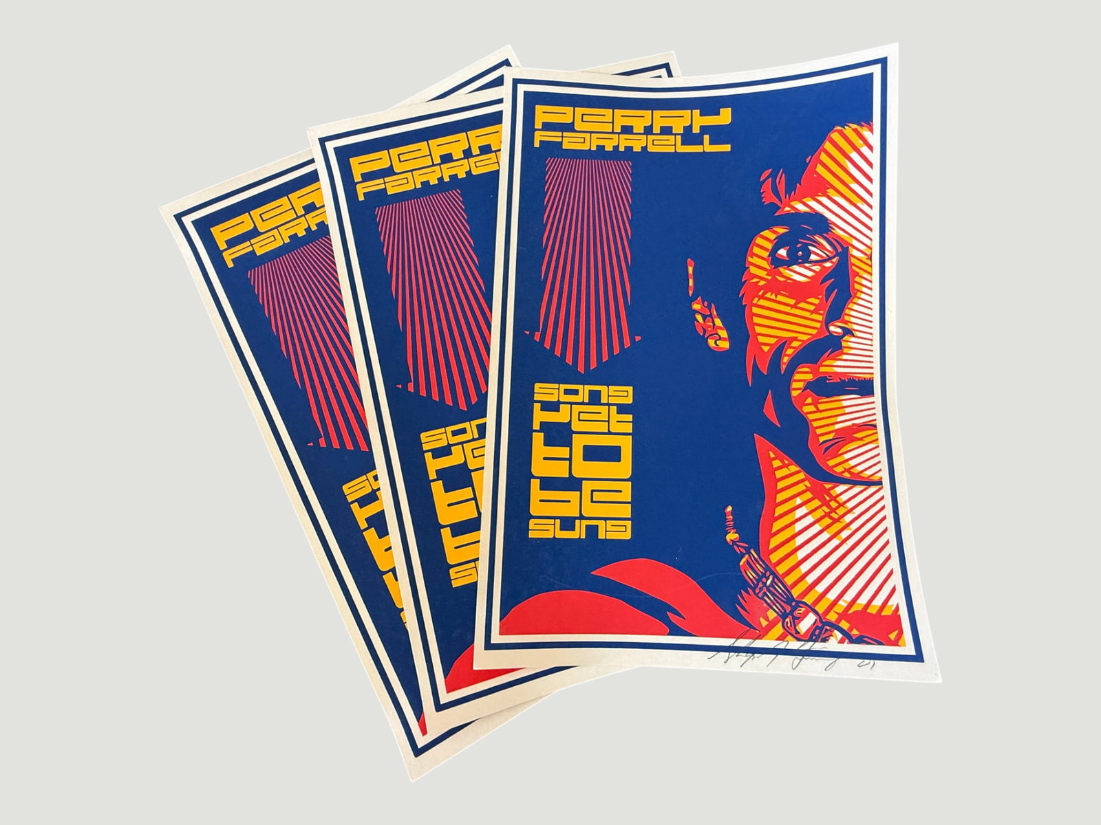 PERRY FARRELL / JANES ADDICTION 2001 CONCERT TOUR POSTER SIGNED SHEPARD FAIREY (1 of 3)