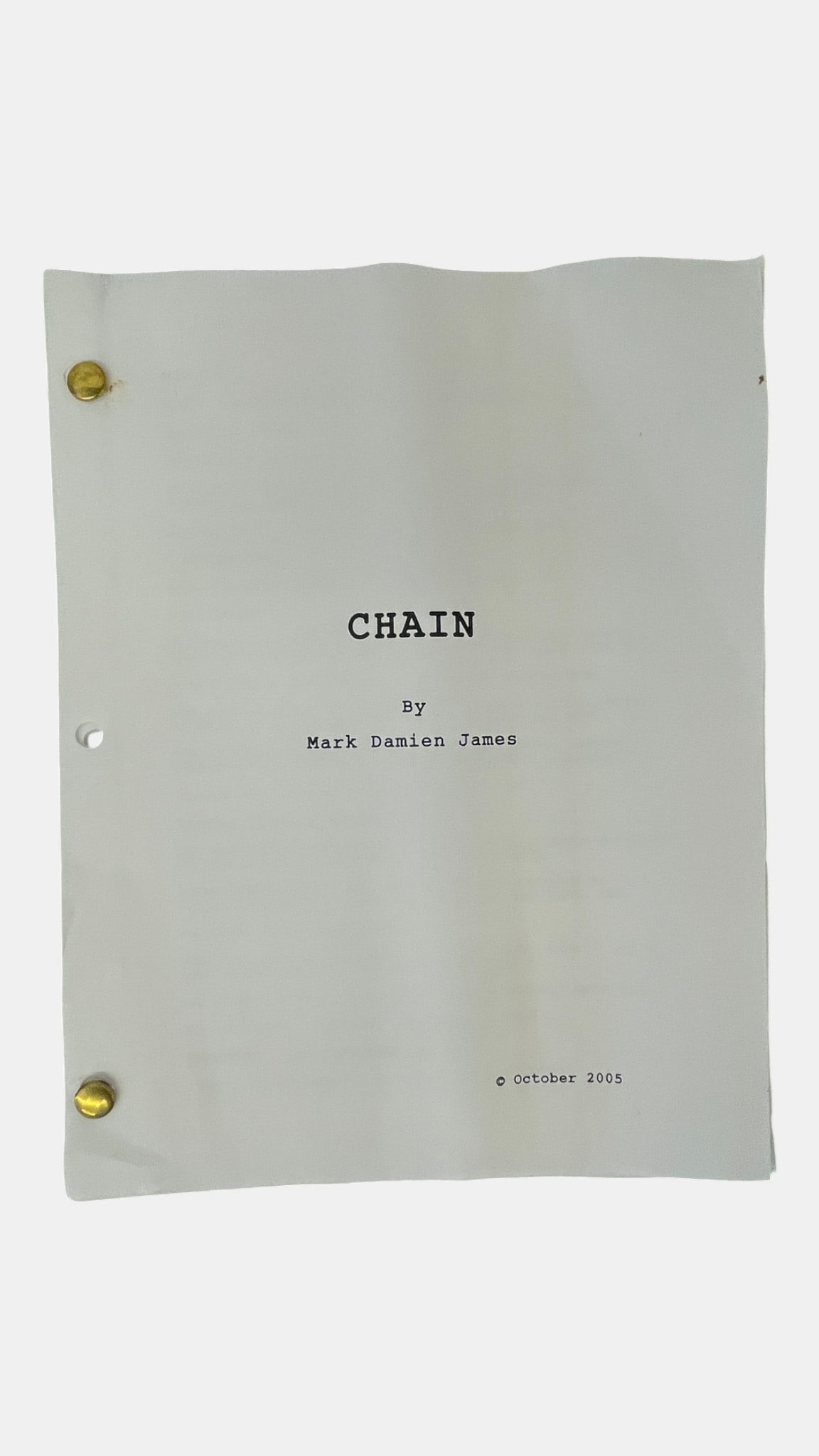 Chain by Mark Damien James Original Movie Script: Chain by Mark Damien James Original Movie Script