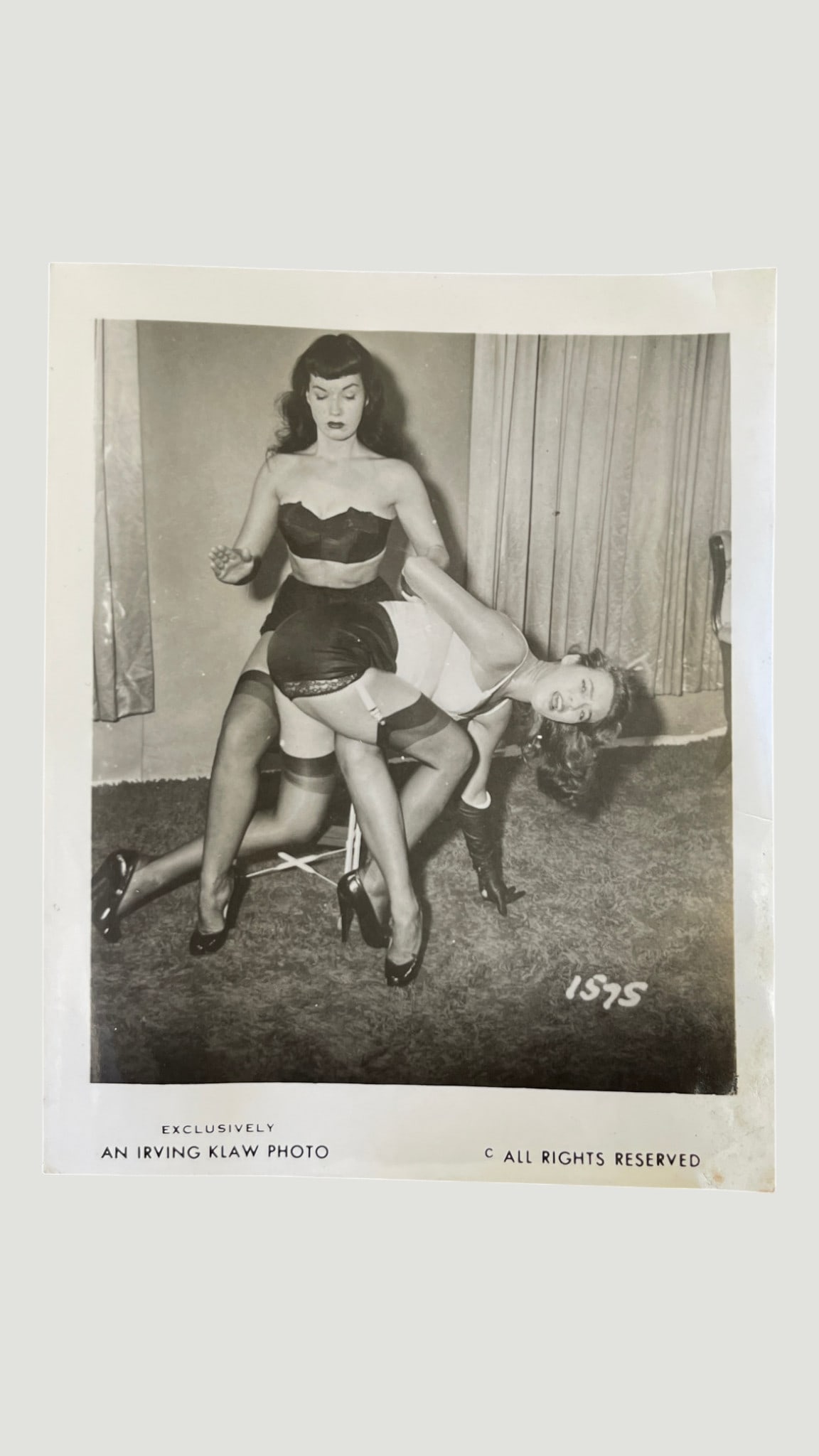 Bettie Page - Original 3x5 Photograph by Iriving Klaw: Bettie Page - Original 3x5 Photograph by Iriving Klaw