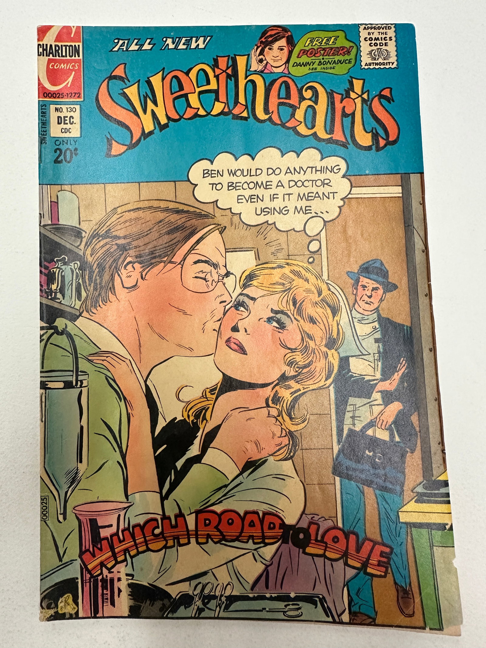 Sweethearts #130 Charlton Comics Dec 1972 Romance Comic Danny Bonaduce Poster (1 of 3)