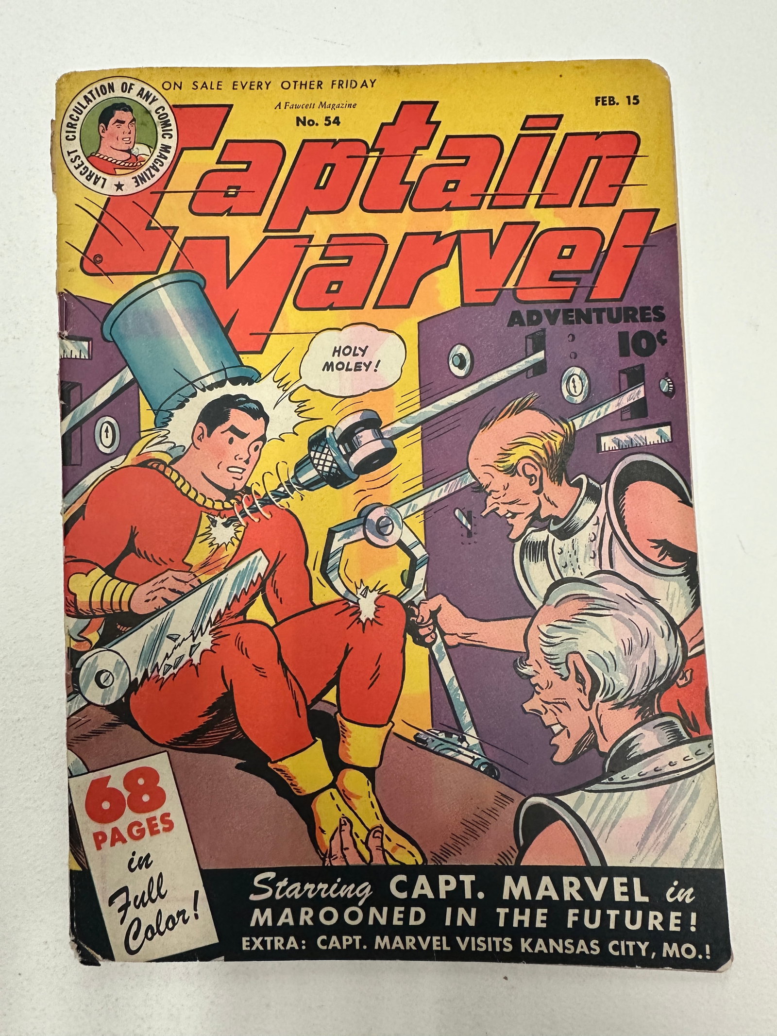 Captain Marvel Adventures #54, Fawcett Comics, 1946 — Marooned in the Future (1 of 3)