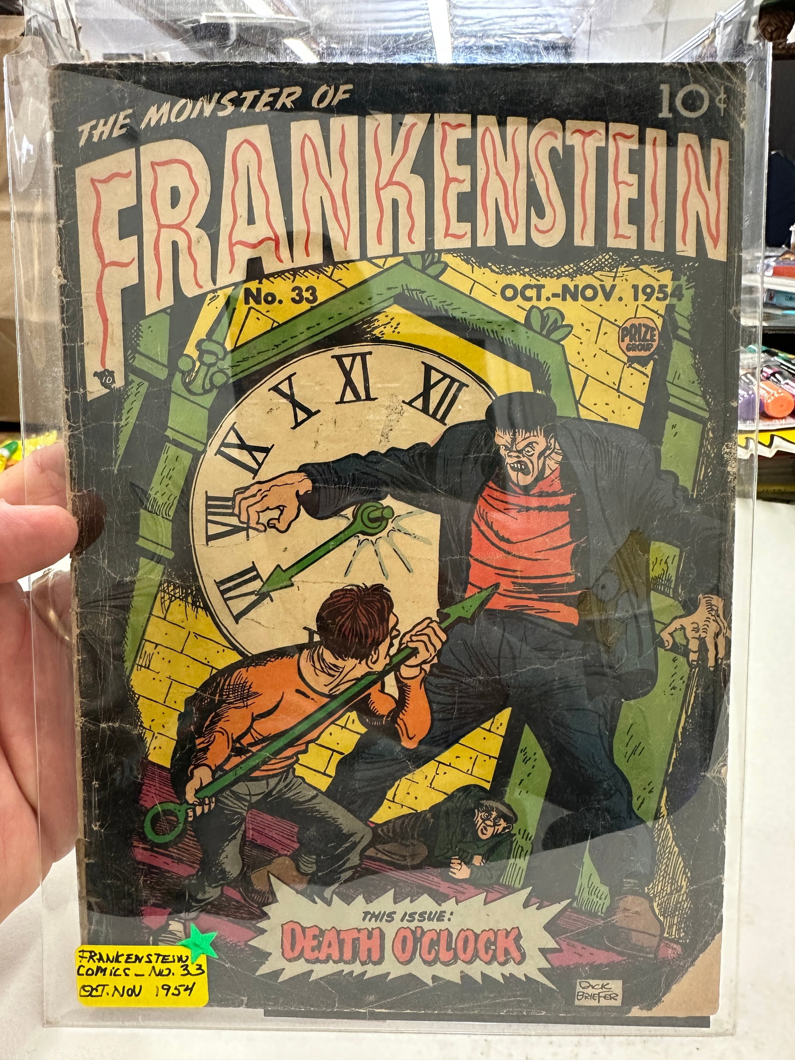 The Monster of Frankenstein #33, Prize Comics, Oct-Nov 1954 — Death O'Clock (1 of 4)
