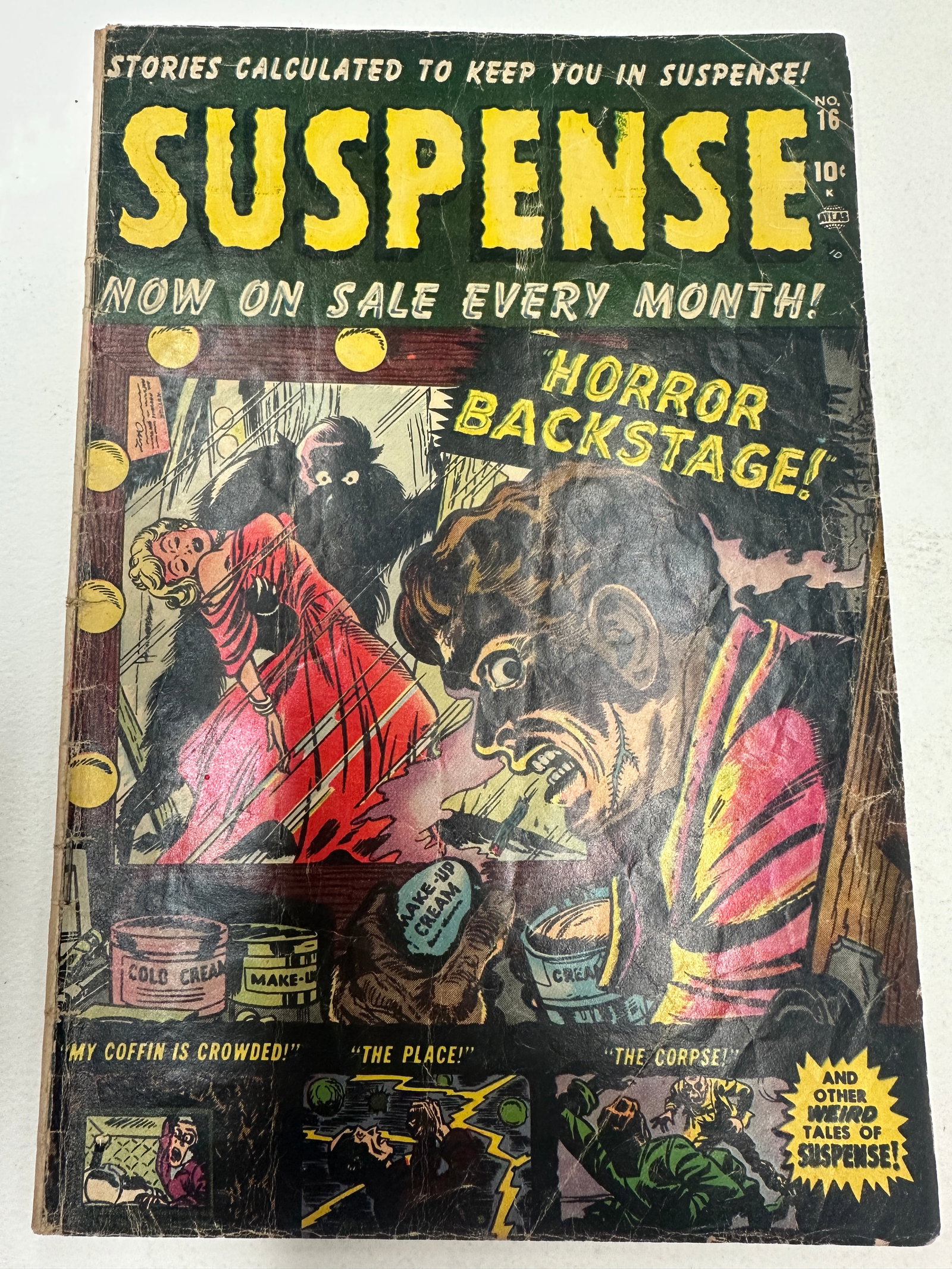 Suspense #16 Atlas Comics 1952 Pre-Code Horror 'Horror Backstage' Cover (1 of 3)