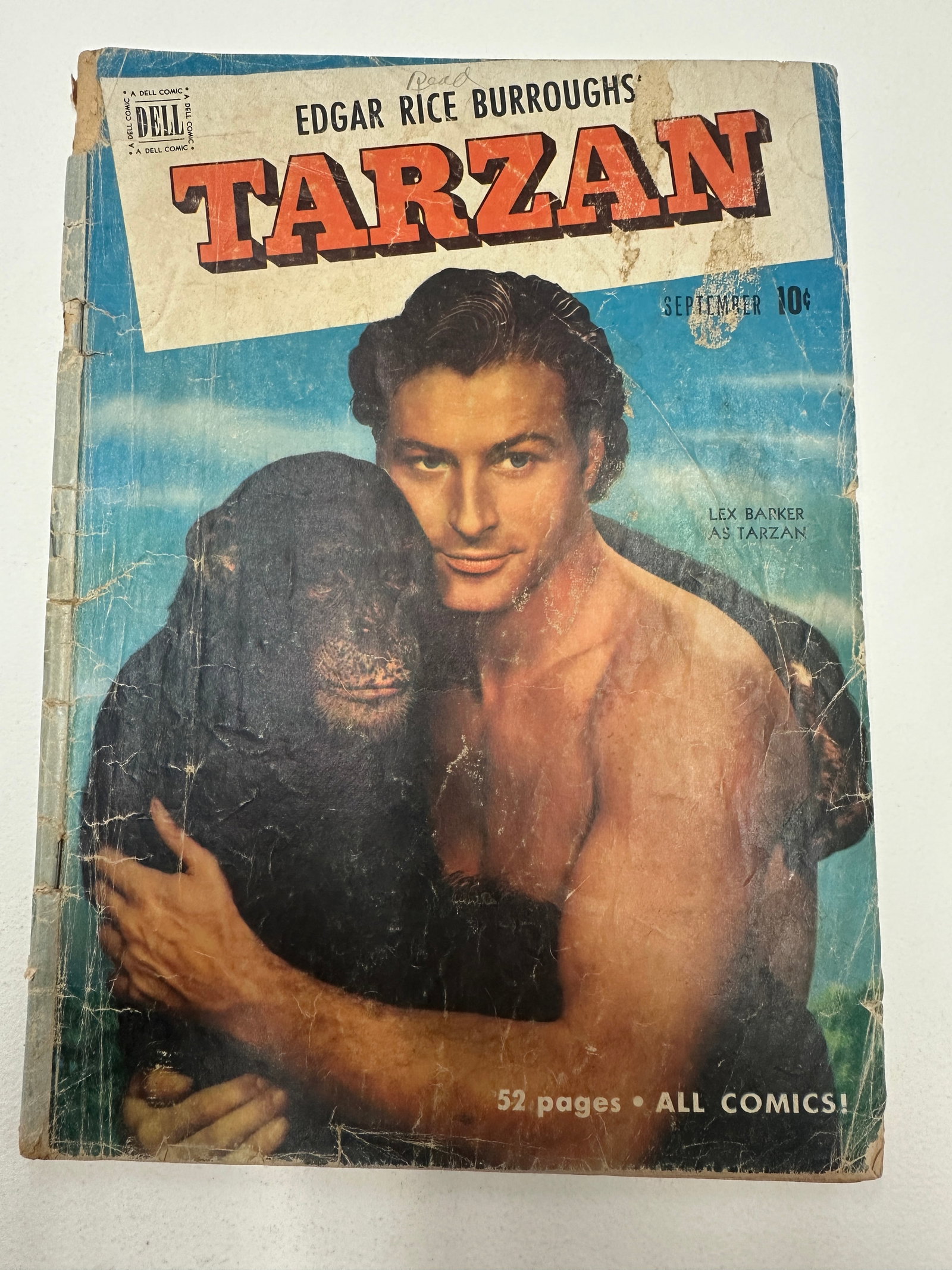 Edgar Rice Burroughs' Tarzan Dell Comic Sept Issue, Lex Barker Photo Cover 10¢ (1 of 3)