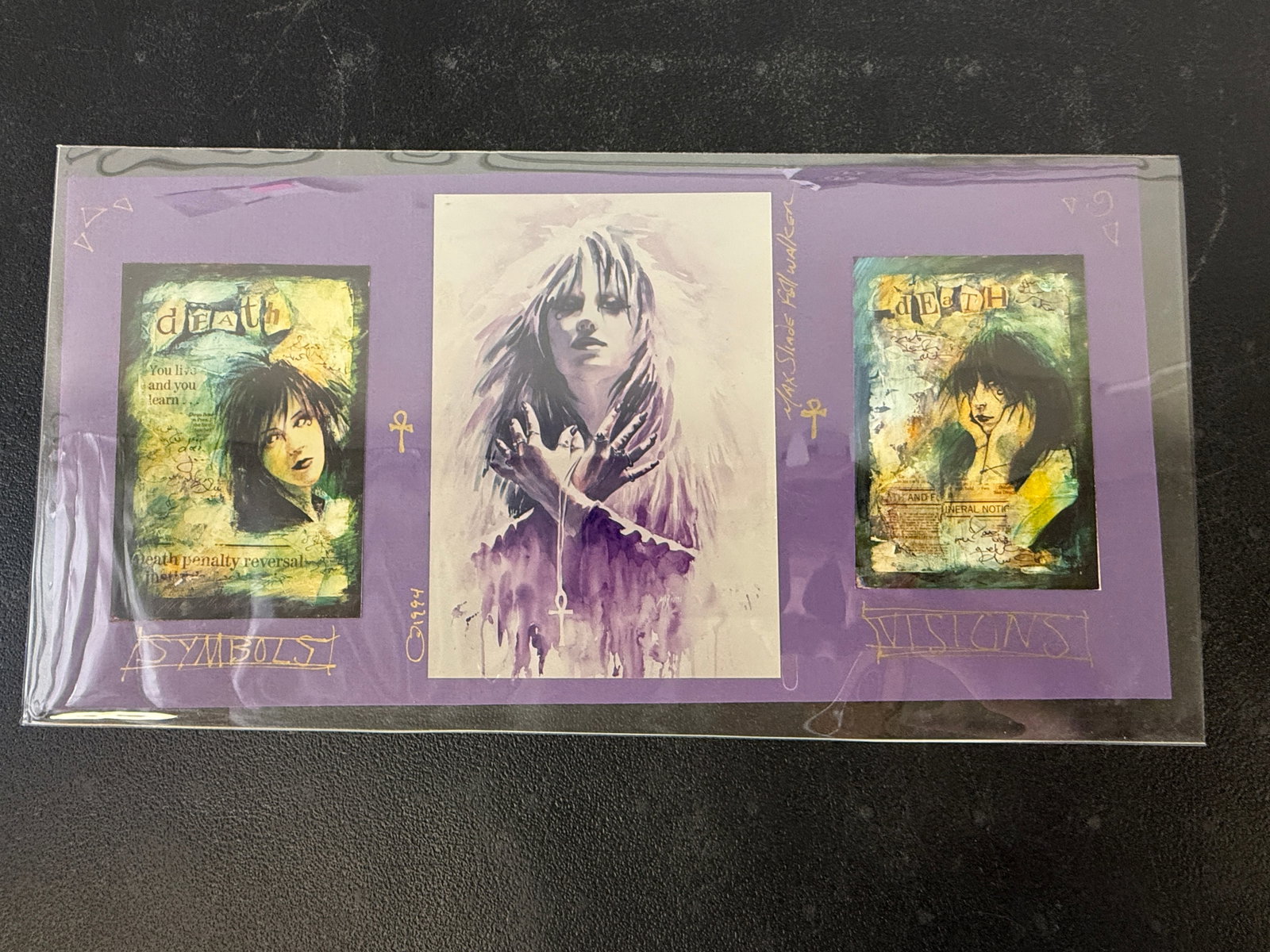Death (Sandman) Original Fan Art Triptych — Max Shade Fellwalker 1994 — Signed, Bagged & Boarded: Death (Sandman) Original Fan Art Triptych — Max Shade Fellwalker 1994 — Signed, Bagged & Boarded — "Symbols & Visions"