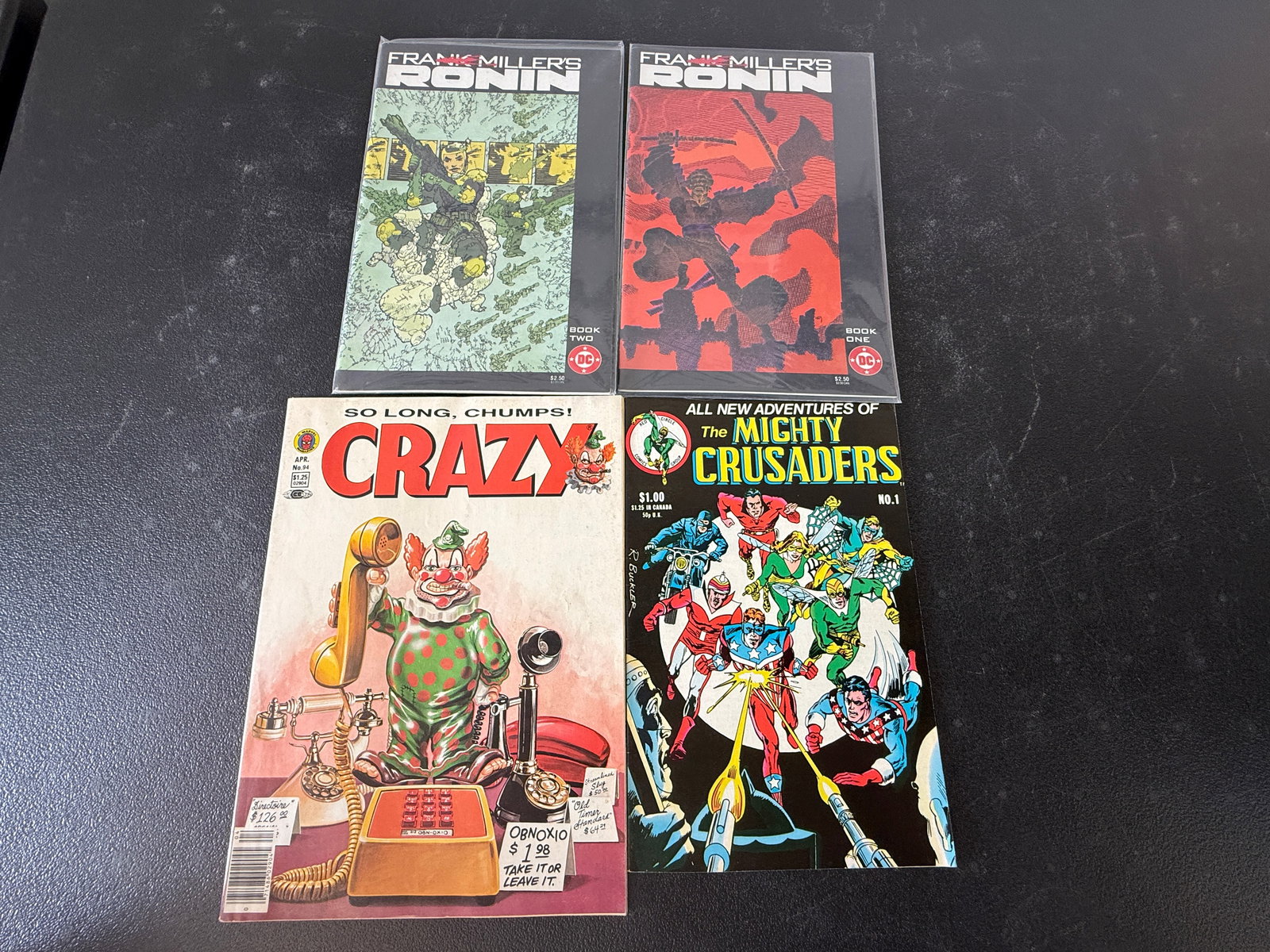 DC/Archie/Marvel Comic Lot: Frank Miller's Ronin #1-2, Mighty Crusaders #1, Crazy #94 (1 of 2)