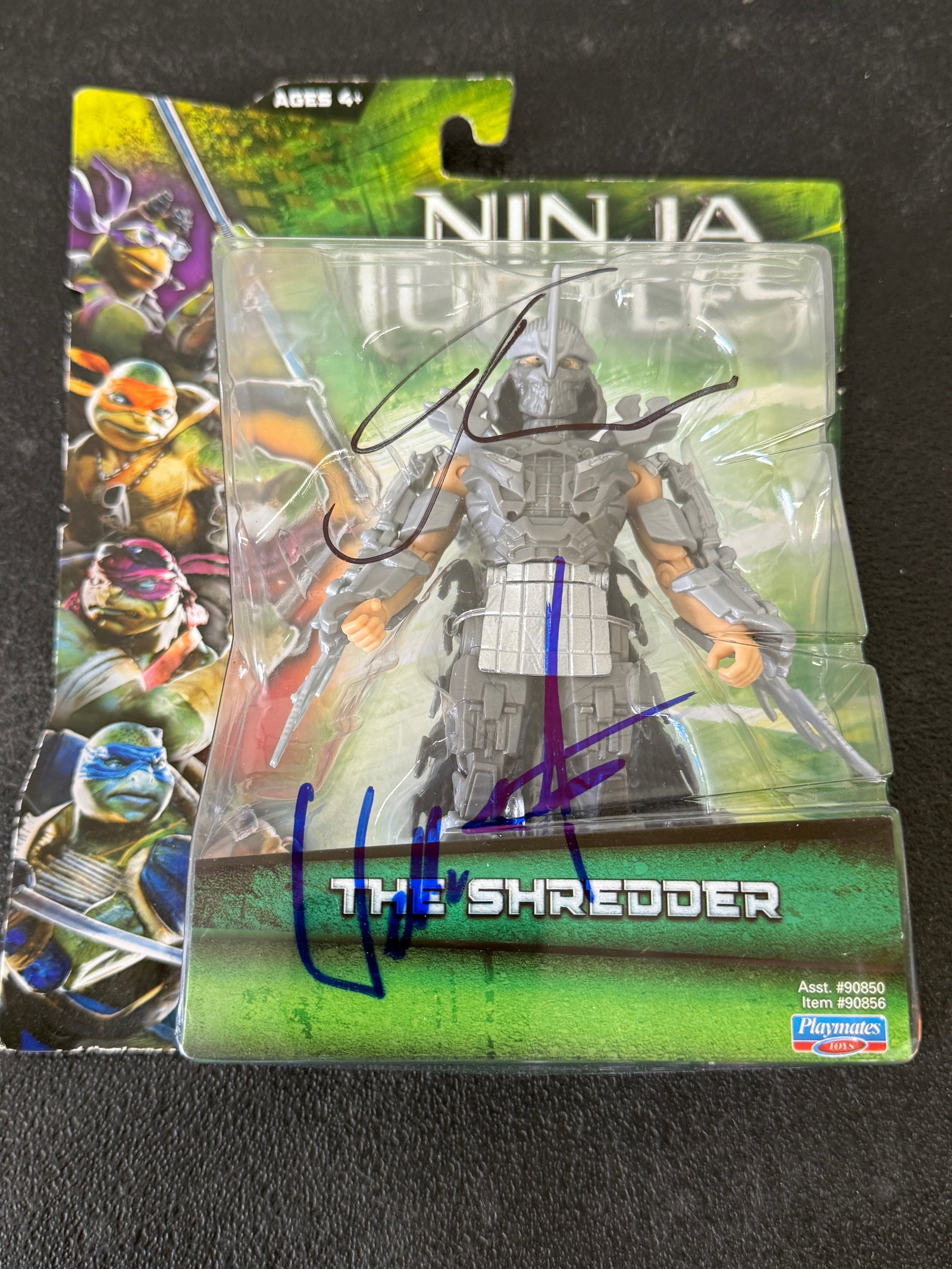TMNT The Shredder Playmates Action Figure MOC, Dual-Signed, 2014 Movie (1 of 3)