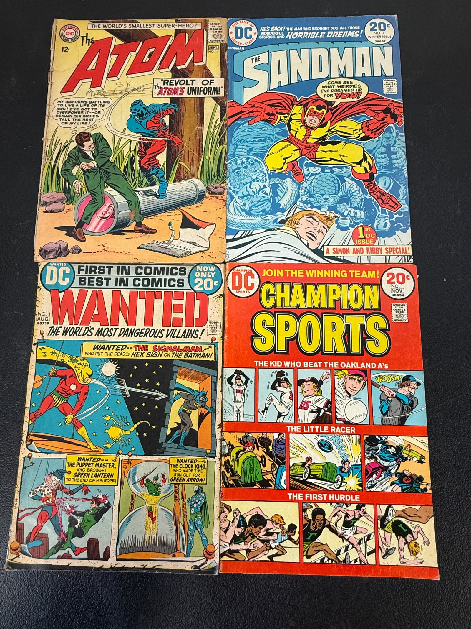 DC Comics Silver/Bronze Age Lot: Sandman, Champion Sports, The Atom, Wanted (4 Issues) (1 of 2)