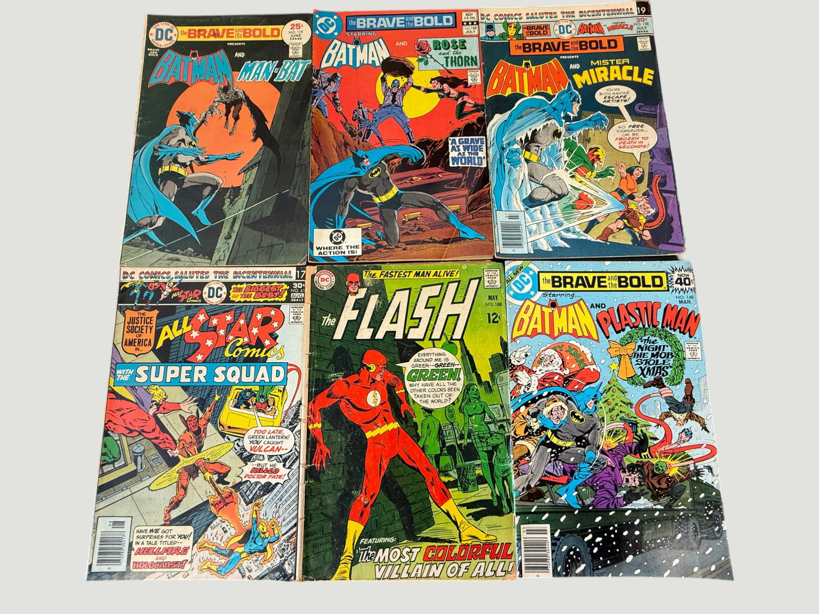 DC Comics Silver/Bronze Age Lot x6 — Brave & Bold, Flash #188, All Star Comics (1 of 2)