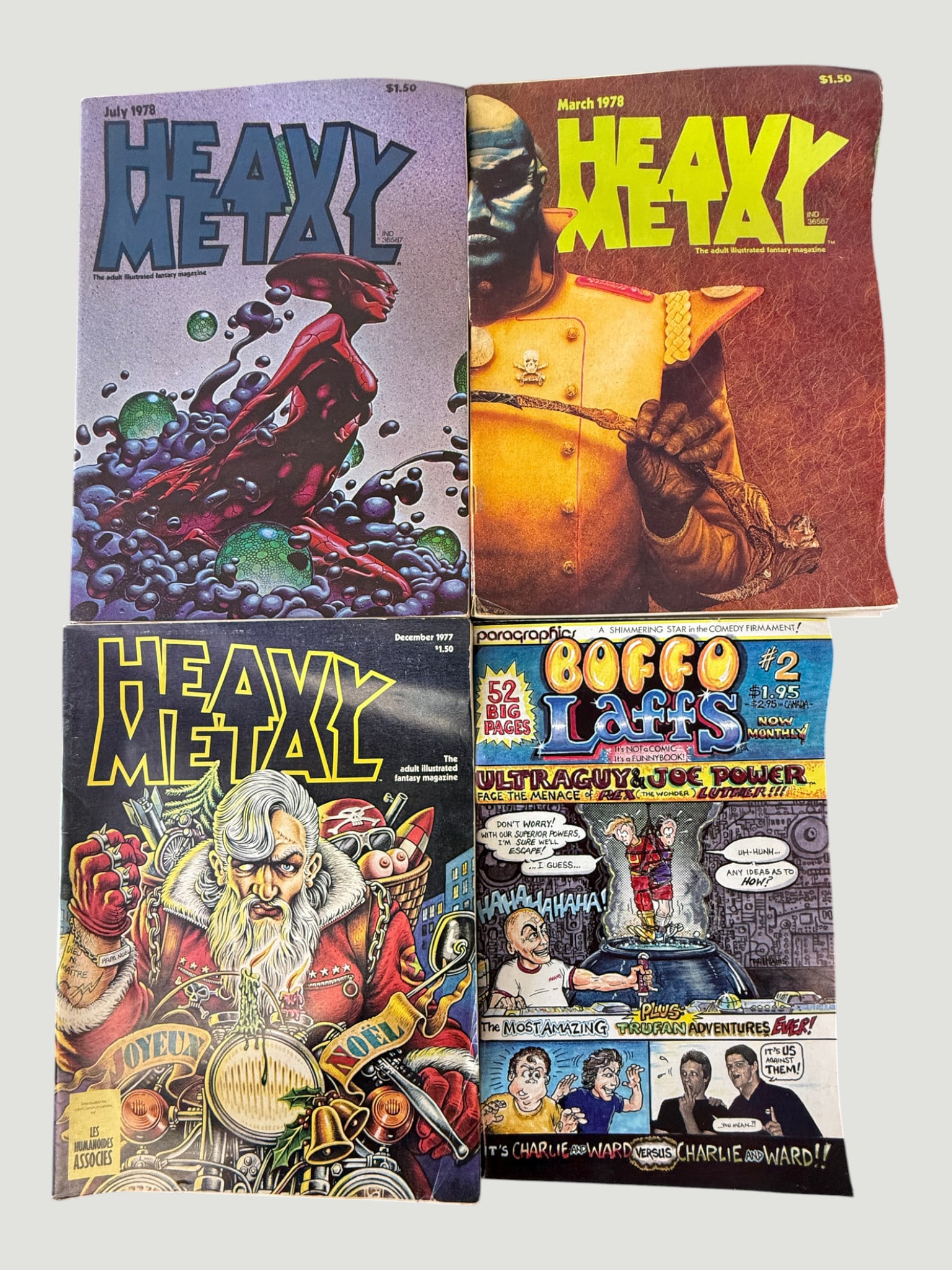 Heavy Metal Magazine 1977-1978 Collection (4 Issues) incl. Boggo Laffs #2 (1 of 2)