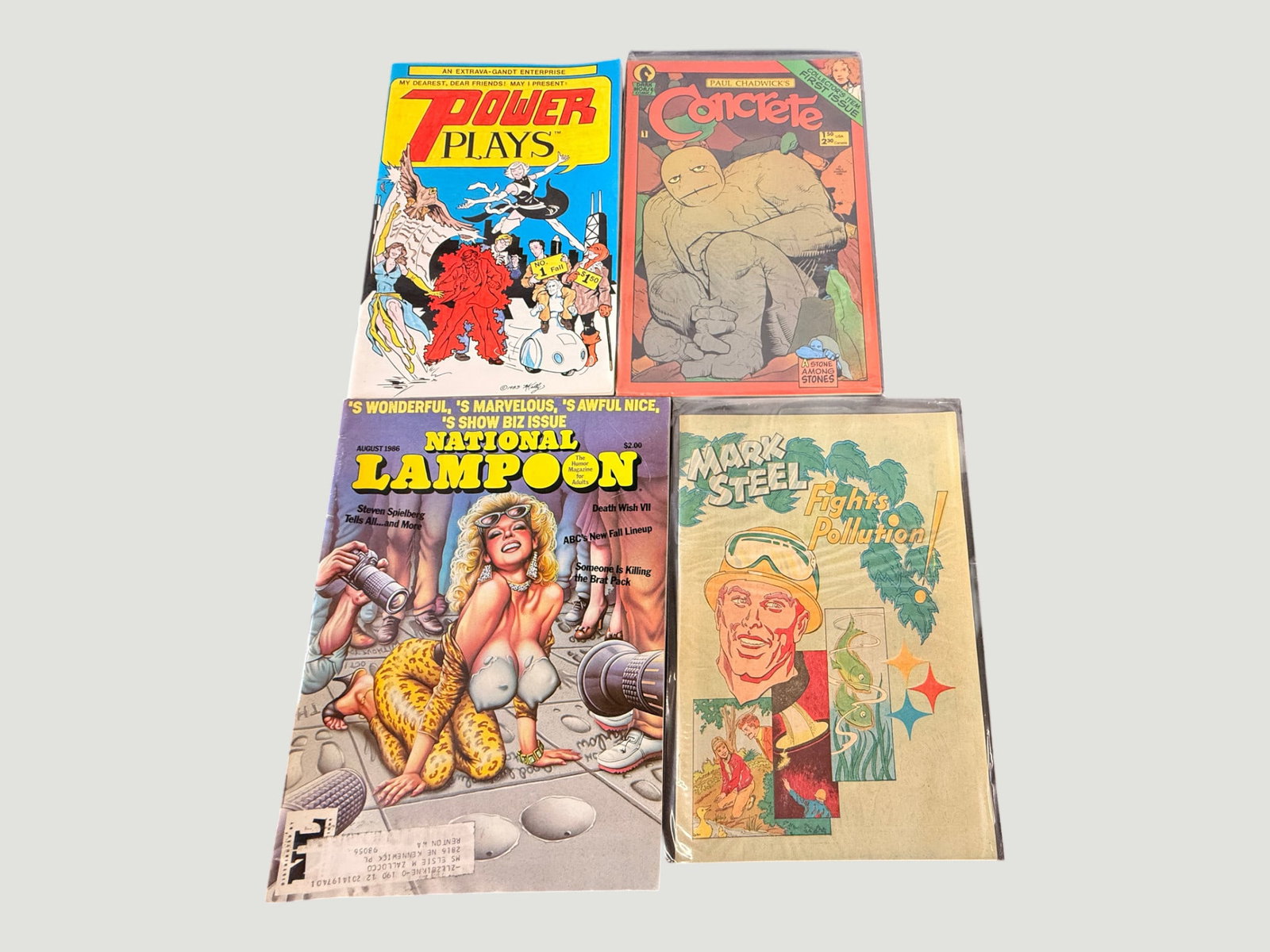 Mixed Vintage Comics & Magazine Lot: Concrete #1, National Lampoon 1986 + 2 More (1 of 2)