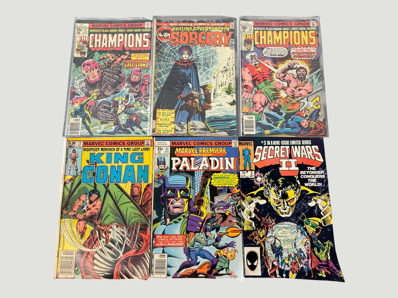 Marvel & Red Circle Comics Bronze/Copper Age Lot x6 — Champions, Conan, Secret Wars II (1 of 2)