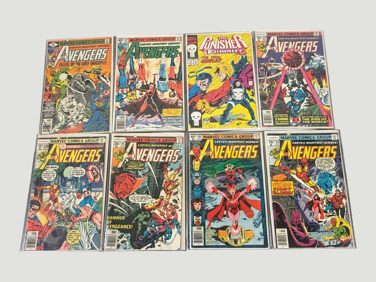 Marvel Comics Avengers Bronze Age Lot x8 Issues #165-187 + Punisher 1970s-80s (1 of 2)