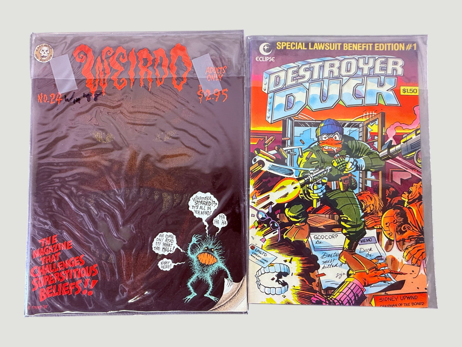Weirdo #24 (Last Gasp) & Destroyer Duck #1 Special Lawsuit Benefit Ed. (Eclipse) (1 of 2)