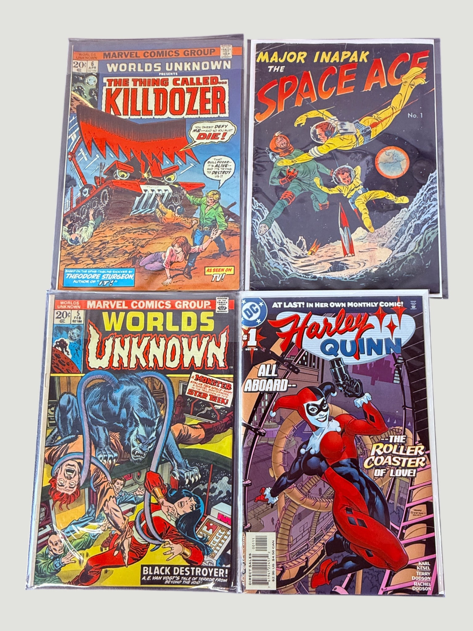 Comic Book Lot: Harley Quinn #1, Worlds Unknown #6 & #7, Space Ace #1 (1 of 2)