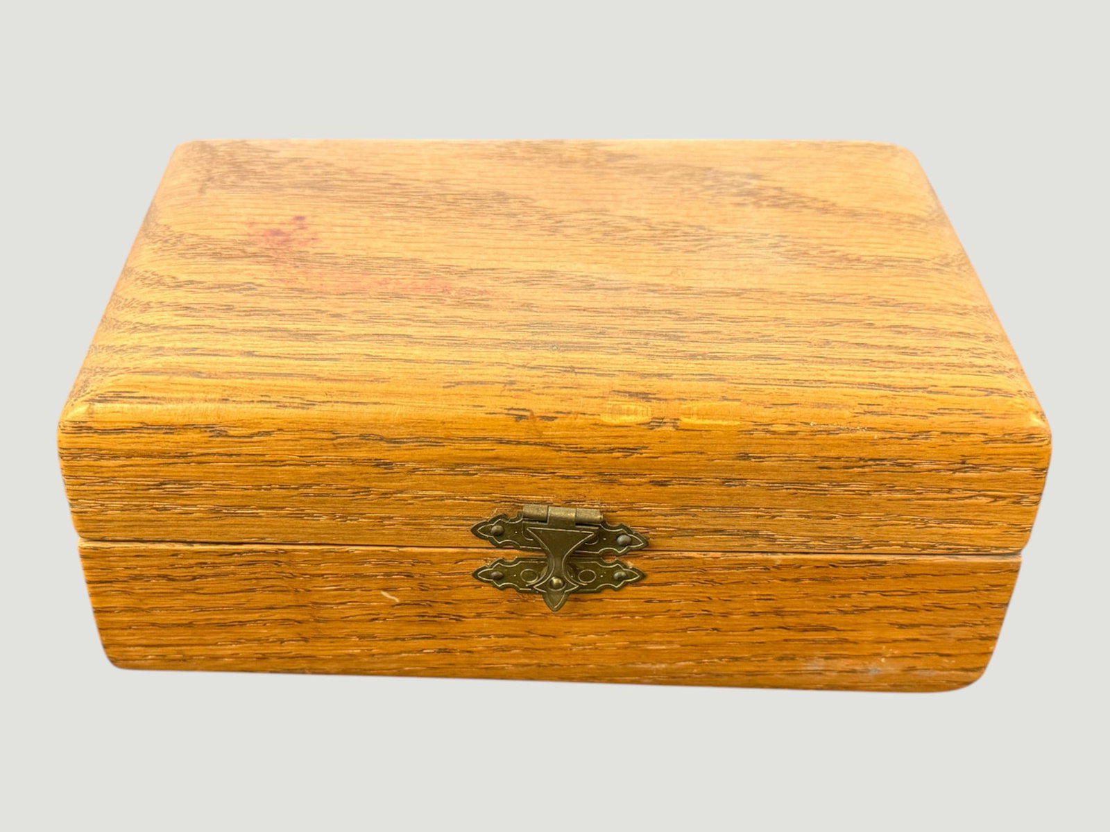 Small Decorative Wooden Trinket Box with Brass Clasp Hardware (1 of 3)