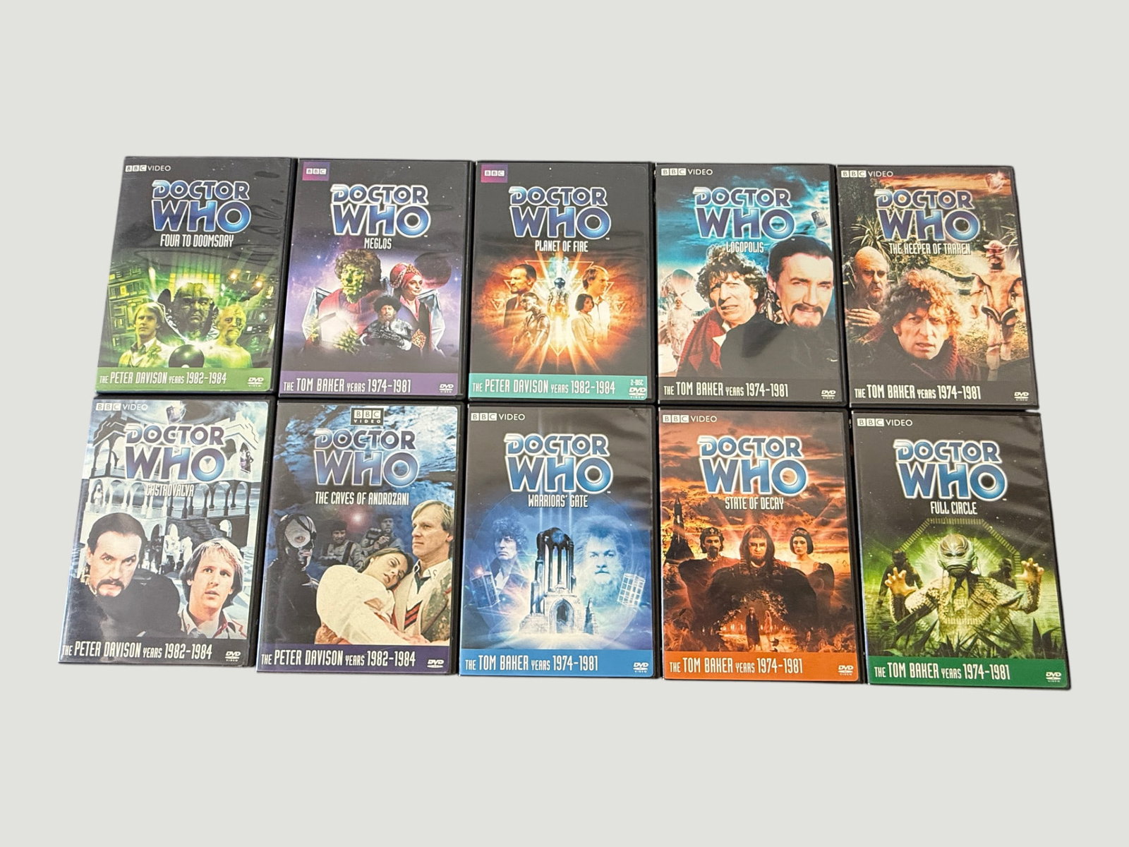 Doctor Who BBC Video DVD Collection x10 – Tom Baker & Peter Davison Era Stories (1 of 2)