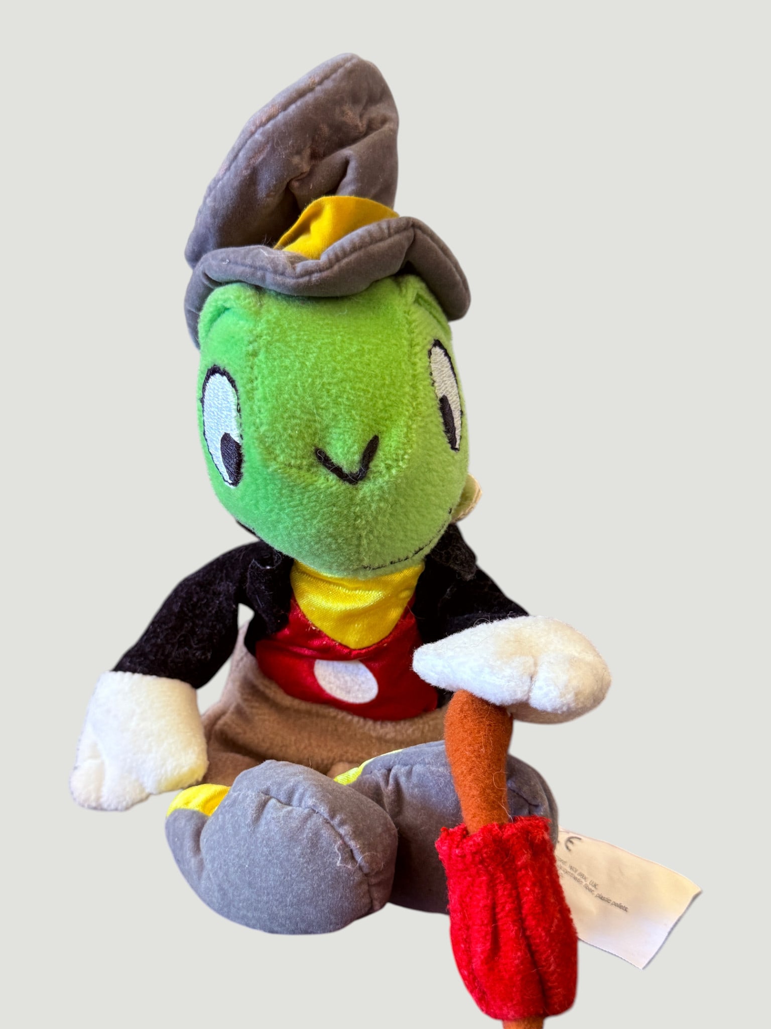 Disney Jiminy Cricket Plush Bean Bag Toy, Pinocchio Character, c.1990s-2000s (1 of 4)