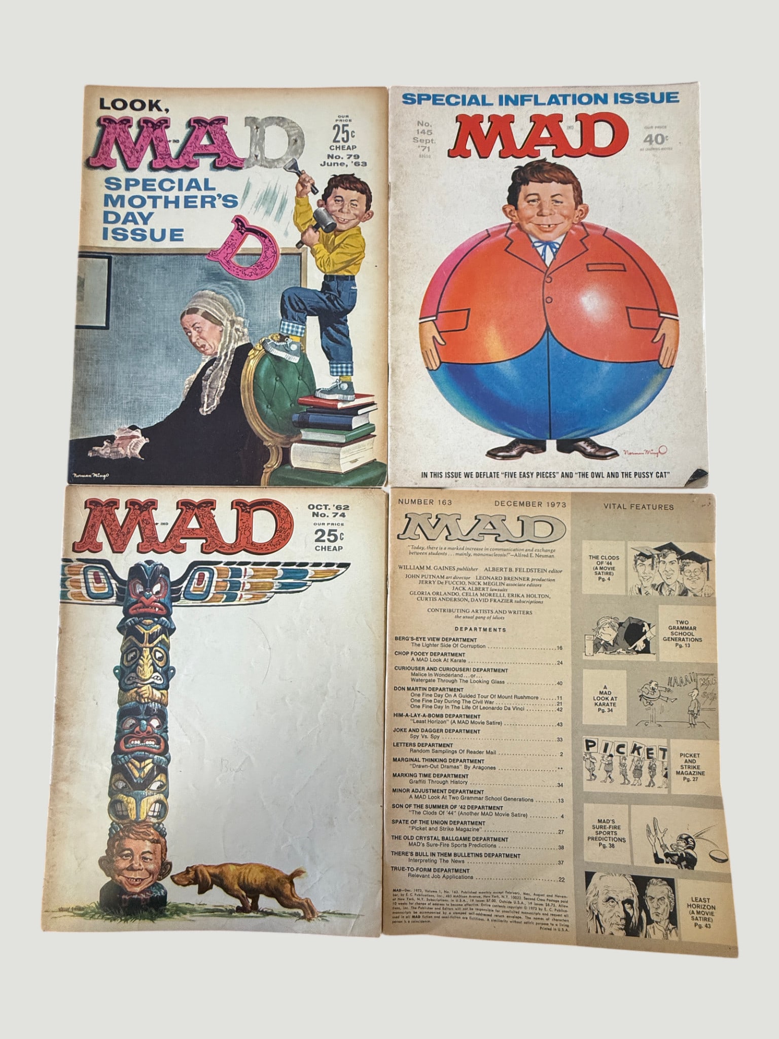 MAD Magazine Collection x4 Issues #74, #79, #145, #163 (1962–1973) (1 of 2)