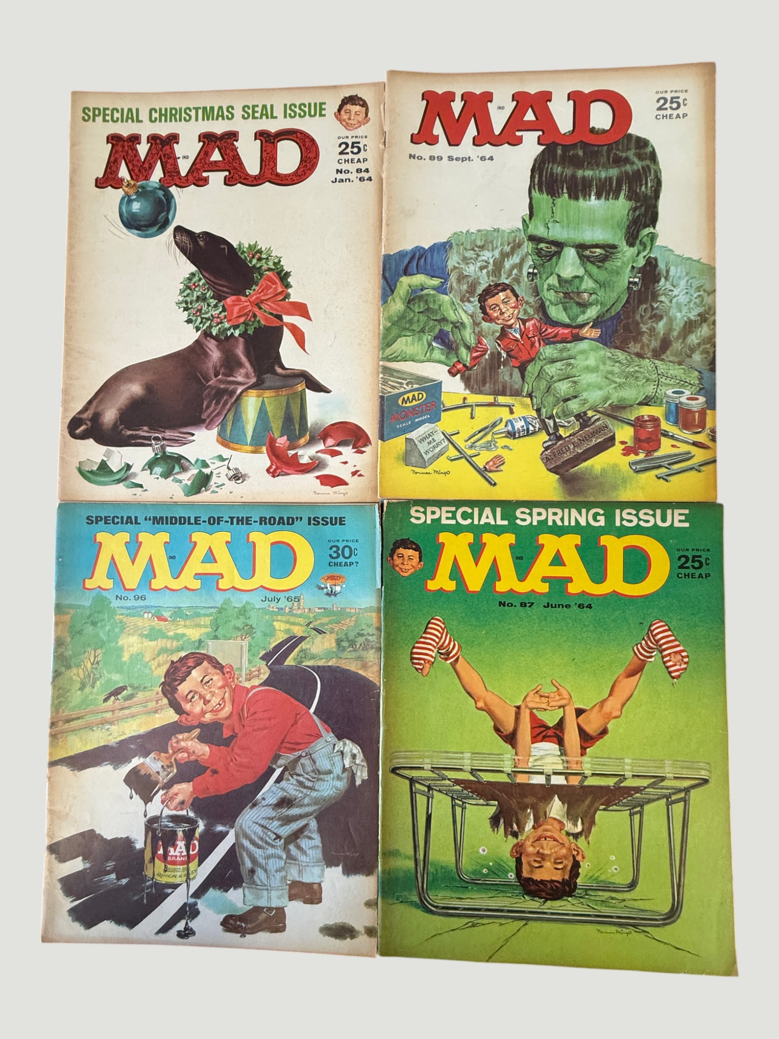 MAD Magazine Lot of 4 Issues Nos. 84, 87, 89, 96 (1964–1965) EC Publications (1 of 2)
