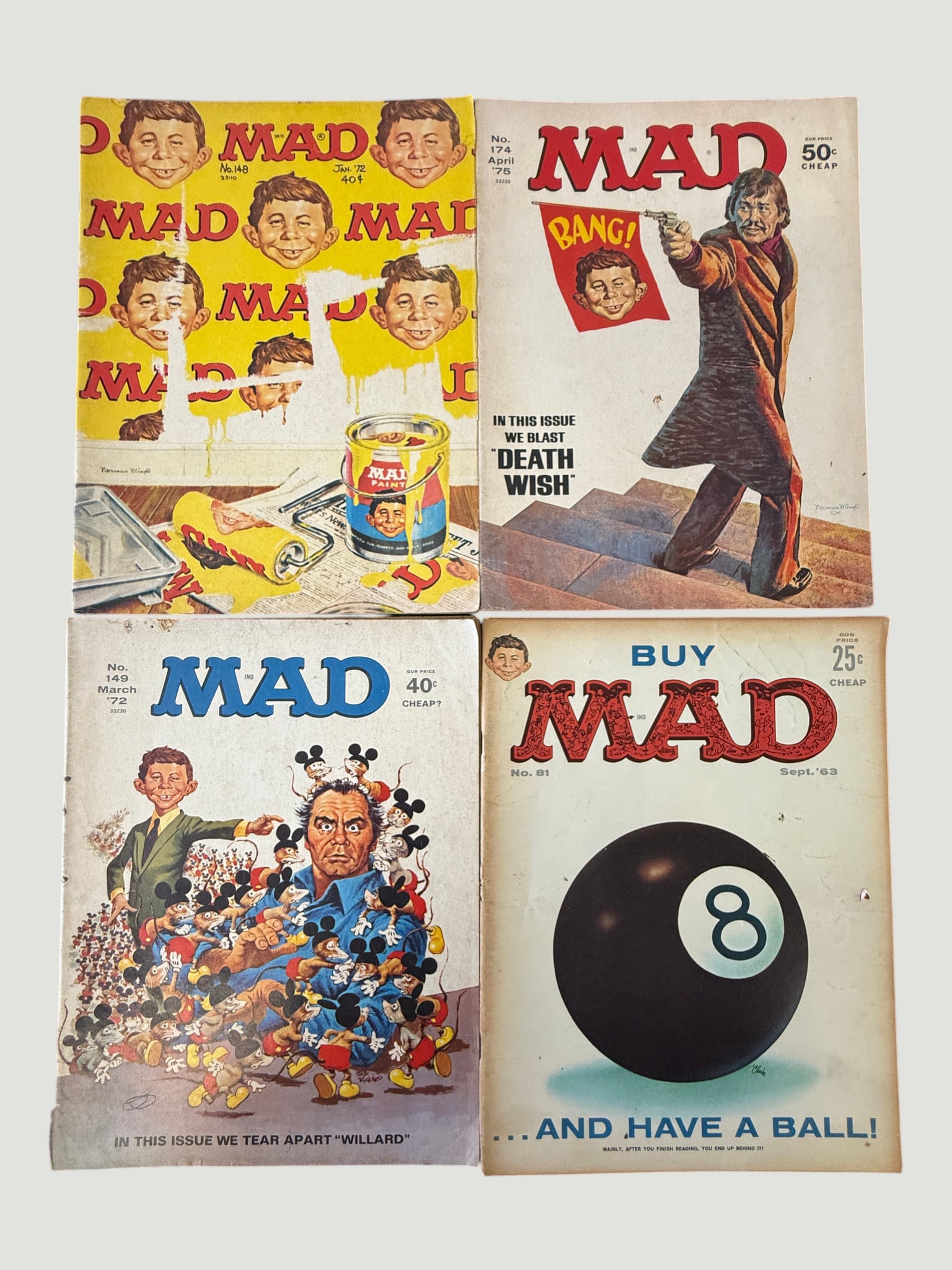 MAD Magazine Lot x4: Issues #61, #148, #150, #174 (1963–1975) (1 of 2)