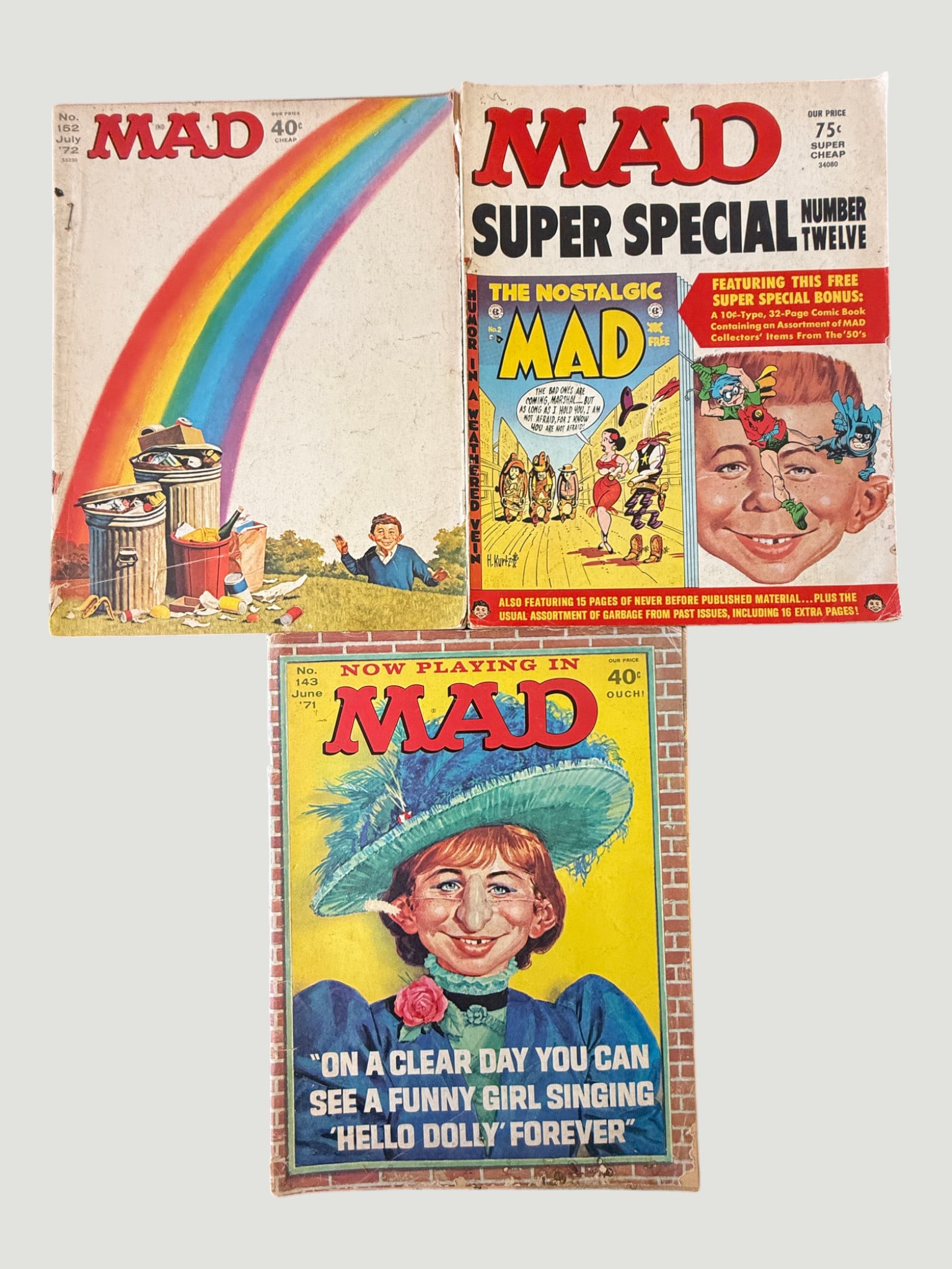 MAD Magazine Lot of 3: Issues #143, #162 (1972) & Super Special #12 (1 of 2)