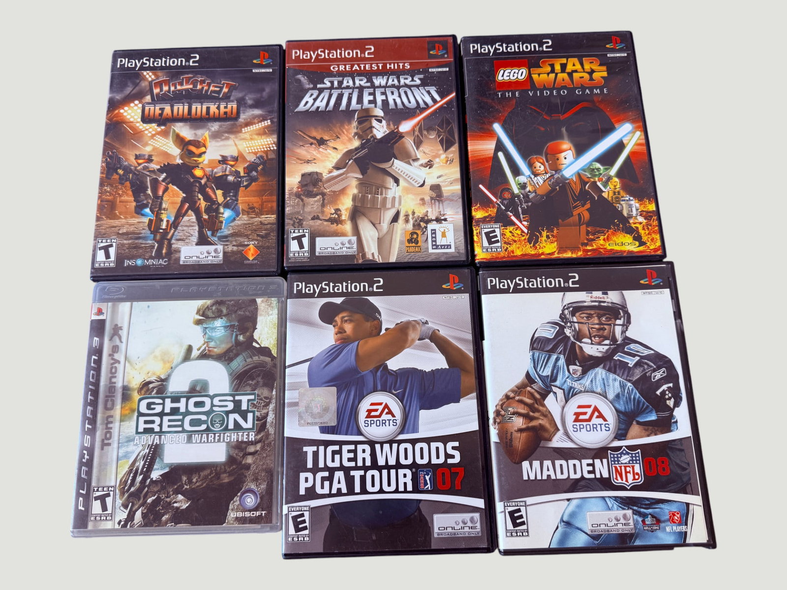 Collection of 6 PS2/PS3 Video Games incl. Star Wars Battlefront, Ratchet Deadlocked (1 of 3)