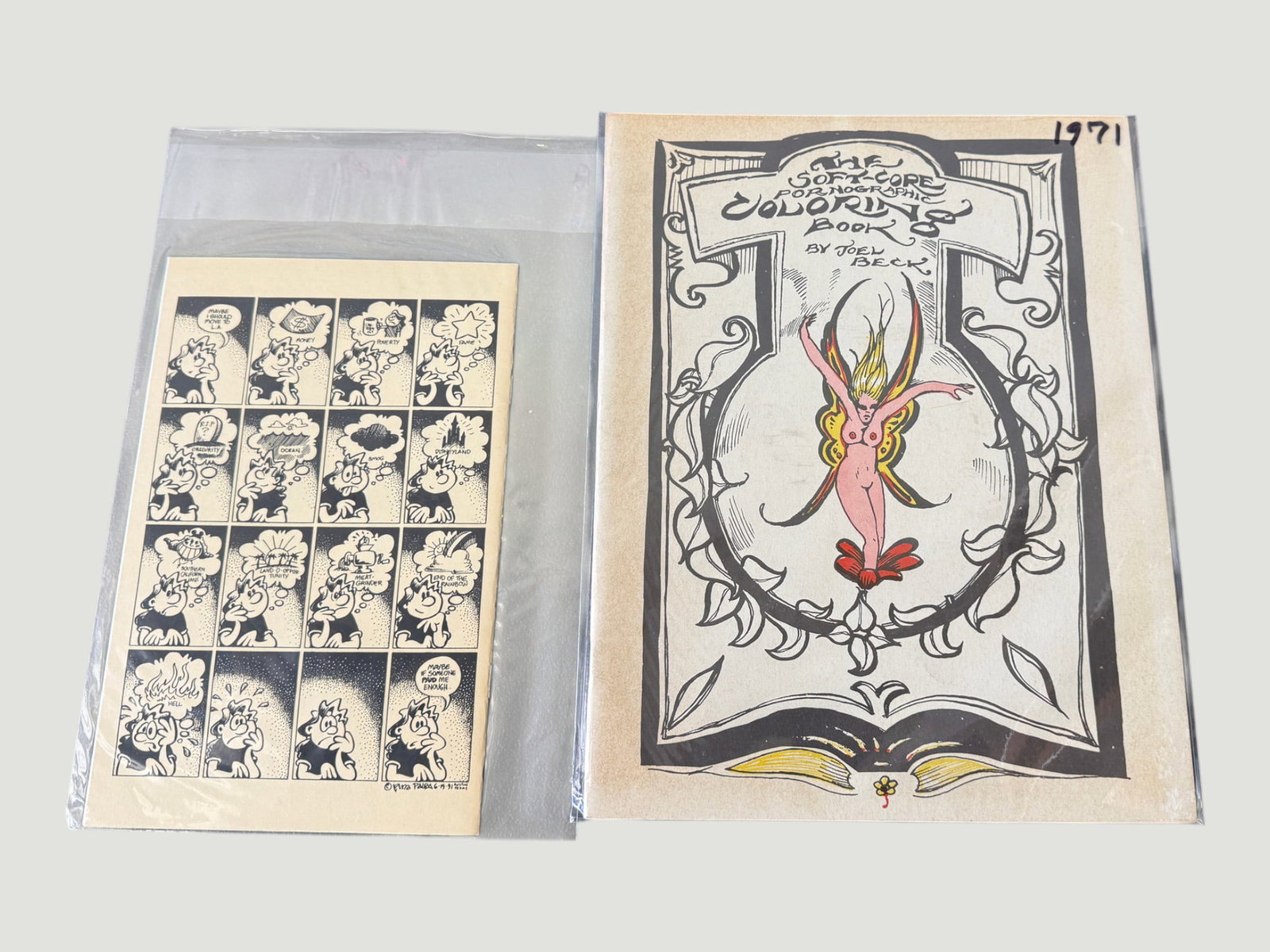 Joel Beck 'Soft-Core Coloring Book' 1971 Underground Comic + Strip (1 of 2)