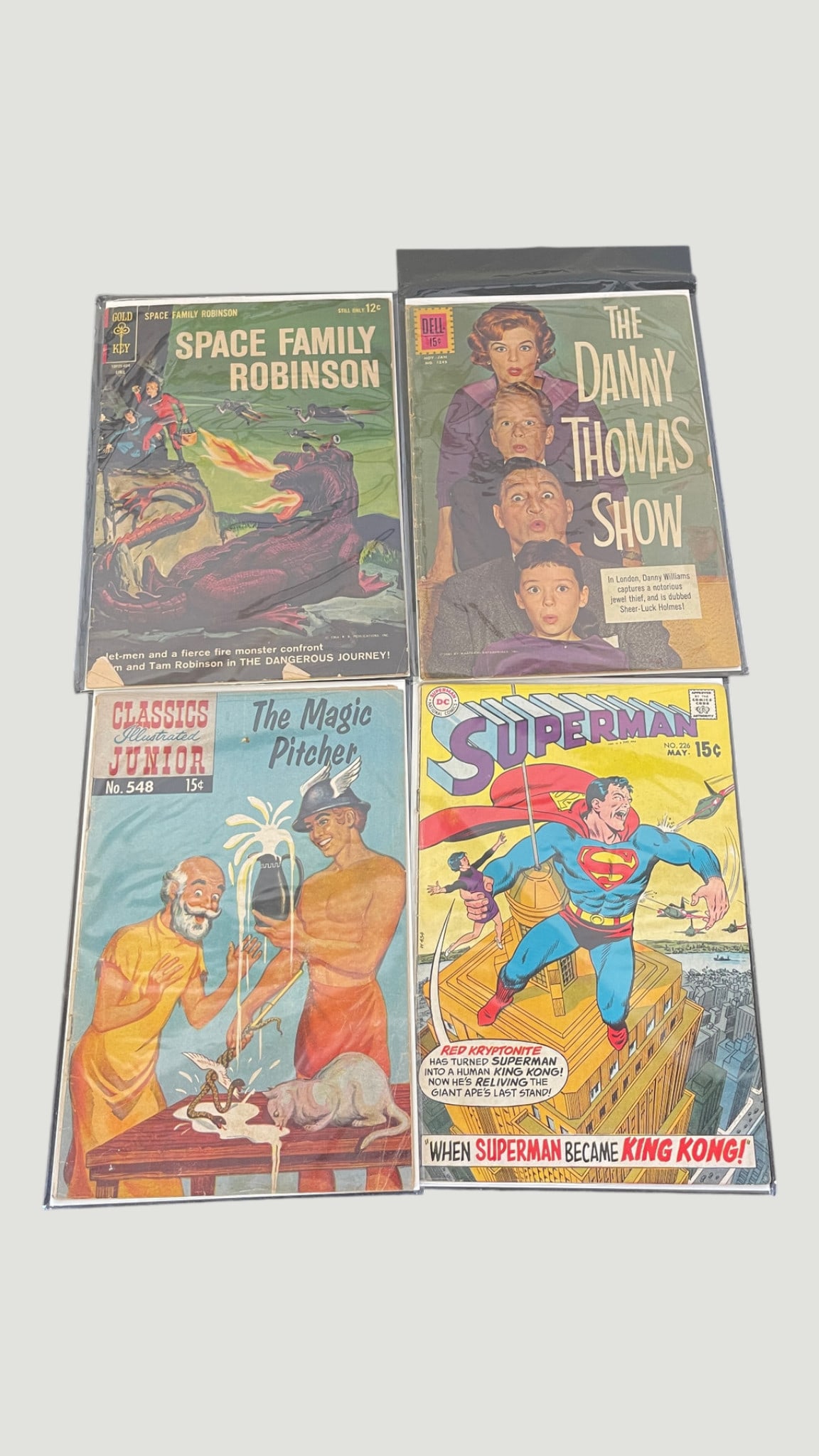 Vintage Comic Books x4: Superman #226, Space Family Robinson, Danny Thomas Show, Classics Jr (1 of 1)