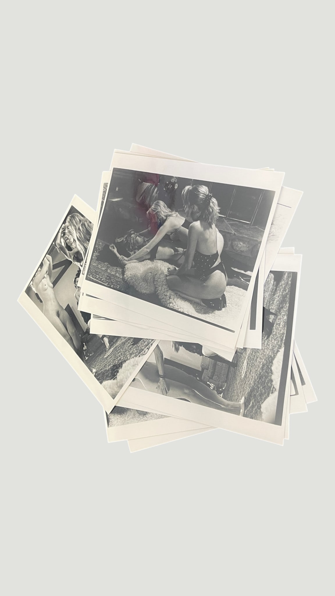 Collection of Vintage Black & White Photographic Prints, Nightlife/Fashion, c.1970s-80s: A collection of approximately 10-15 black and white photographic prints depicting nightlife and fashion scenes, likely from the 1970s to 1980s era. The prints appear to be silver gelatin or similar da