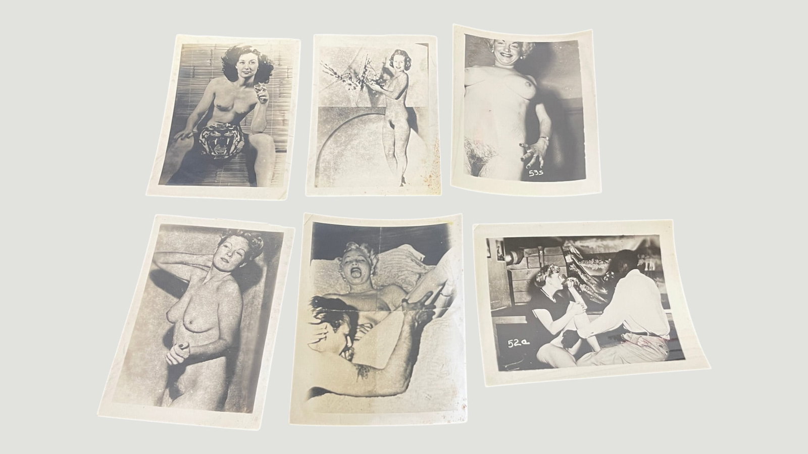 Vintage Adult Black & White Photograph Lot — 6 Pieces 1950s Risqué (1 of 2)