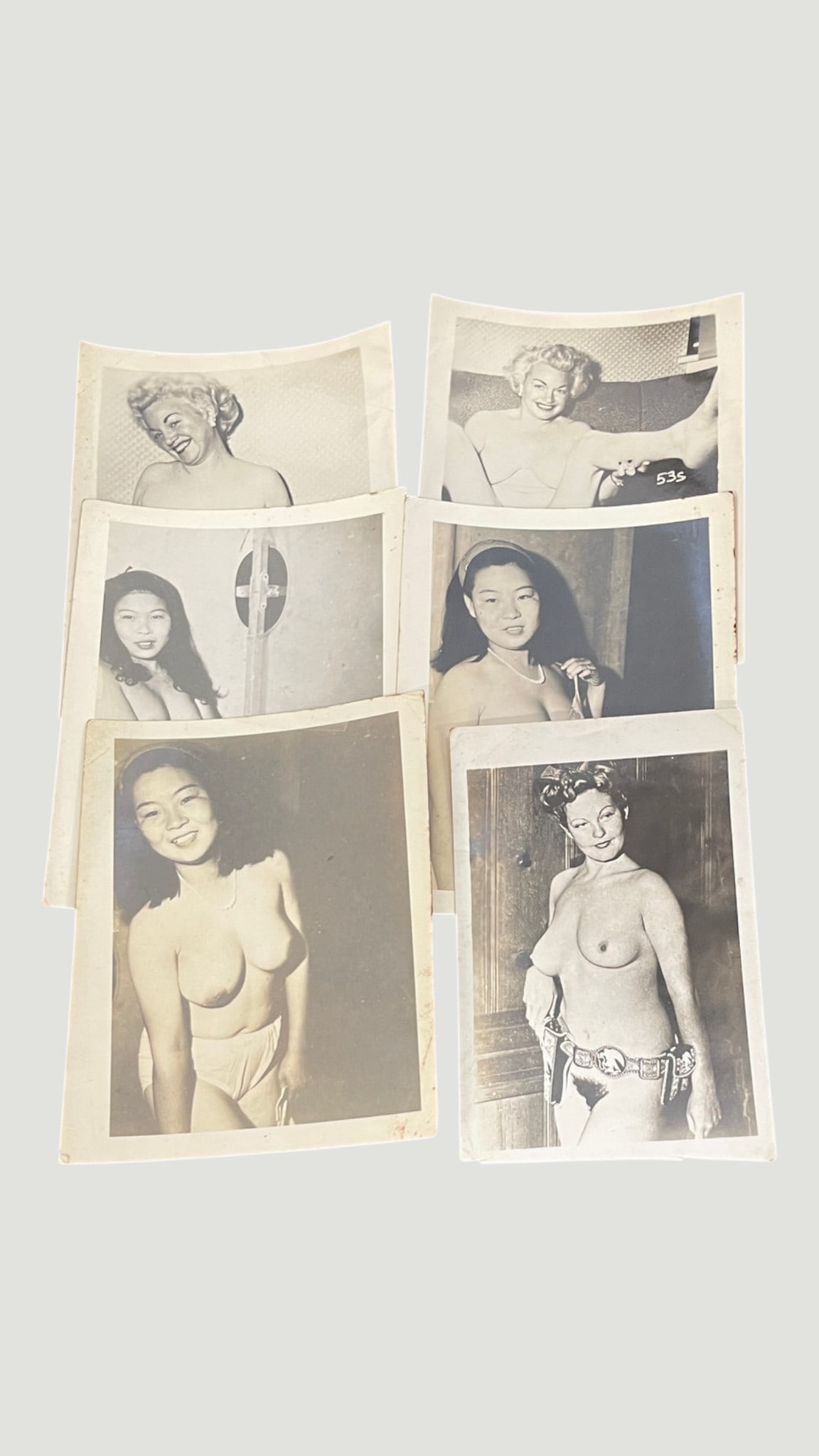 Vintage Adult Black & White Photograph Lot — 6 Pieces 1950s Risqué (1 of 2)