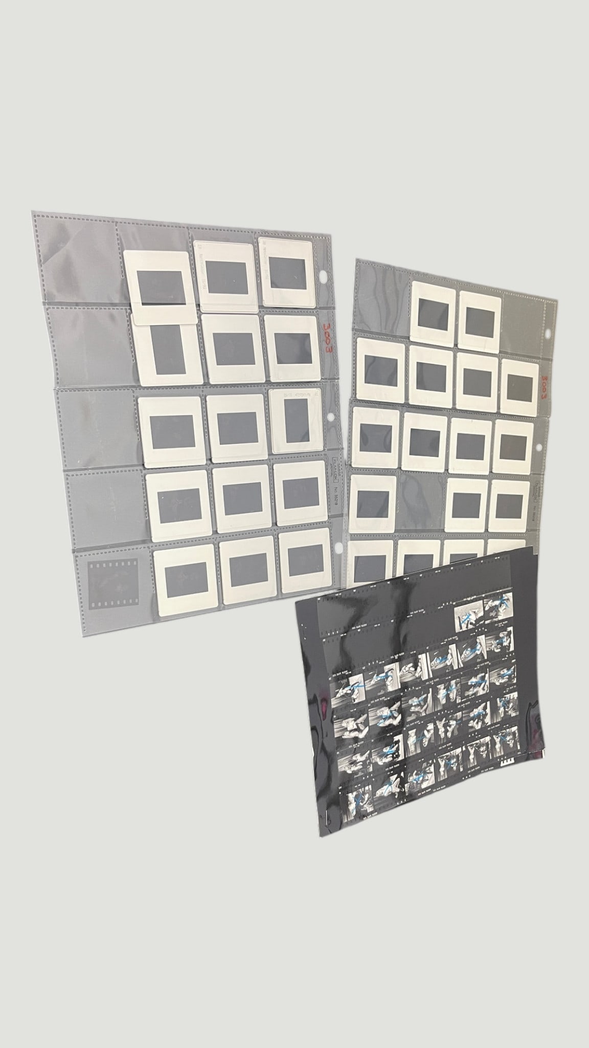 35mm Slide Film Collection — Two Slide Pages & Black & White Contact Sheet (1 of 2)