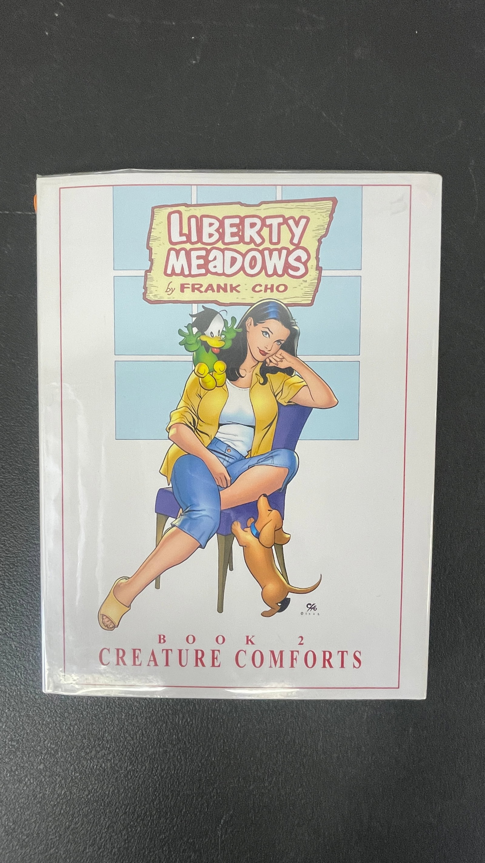 Liberty Meadows Book 2: Creature Comforts HC by Frank Cho, Image Comics: Liberty Meadows Book 2: Creature Comforts is a hardcover collection of the beloved comic strip series by Frank Cho, published by Image Comics. The volume collects strips from the popular Liberty Meado