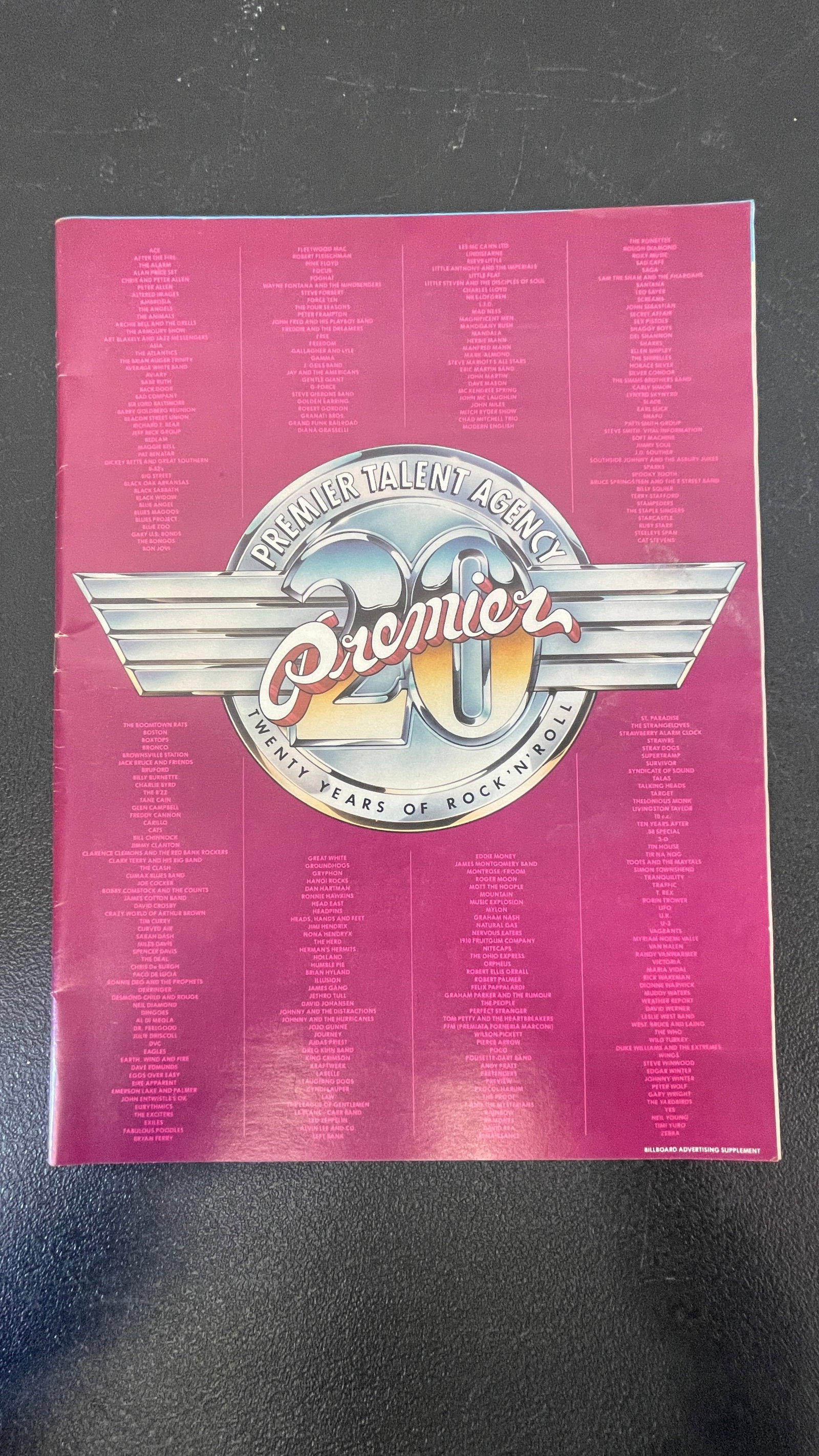 Premier Talent Agency '20 Twenty Years of Rock N Roll' Billboard Supplement Ad (1 of 3)