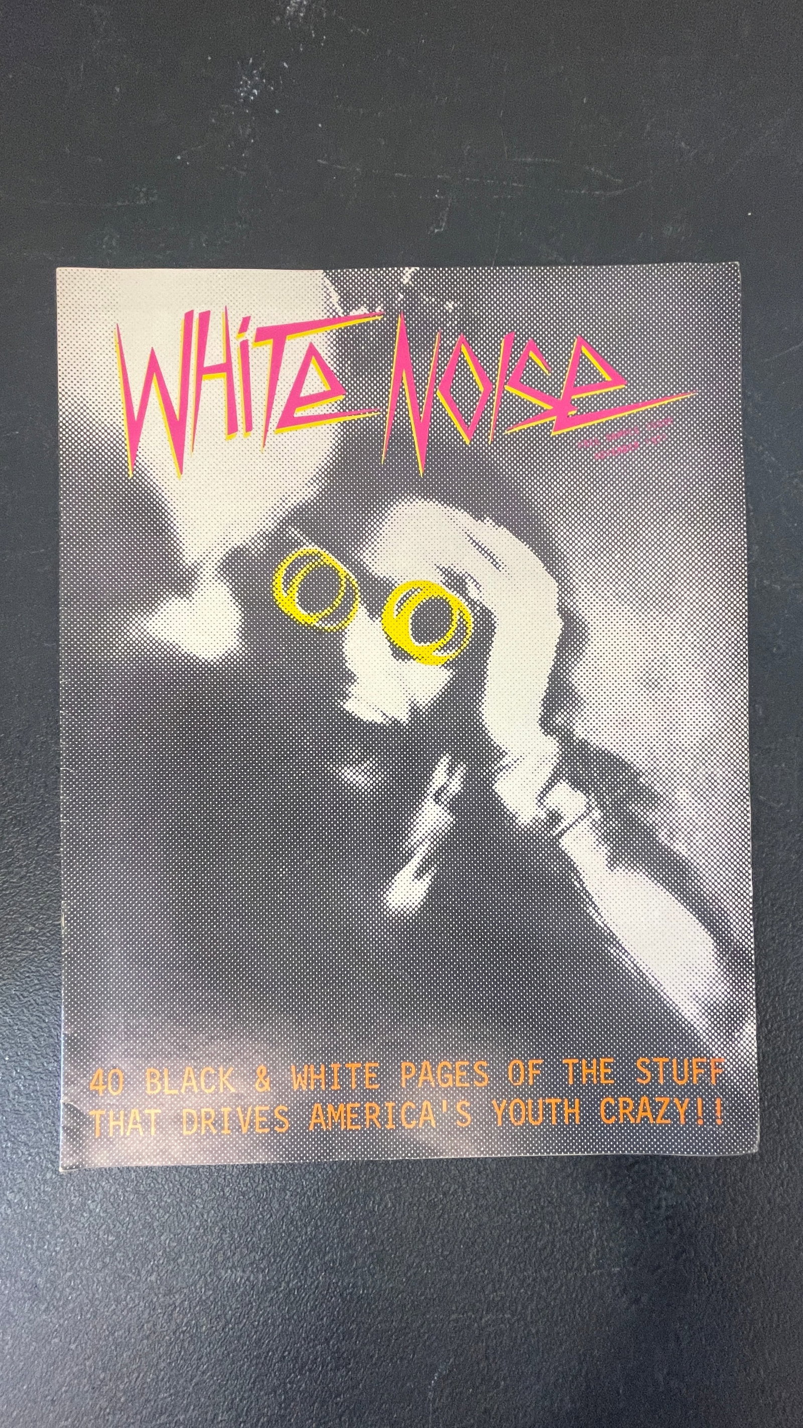 White Noise Fanzine – Vintage Heavy Metal/Rock Music Zine, 40 Pages: White Noise is an independent music fanzine dedicated to heavy metal and hard rock culture, featuring 40 black and white pages of editorial content described as 'the stuff that drives America's youth 