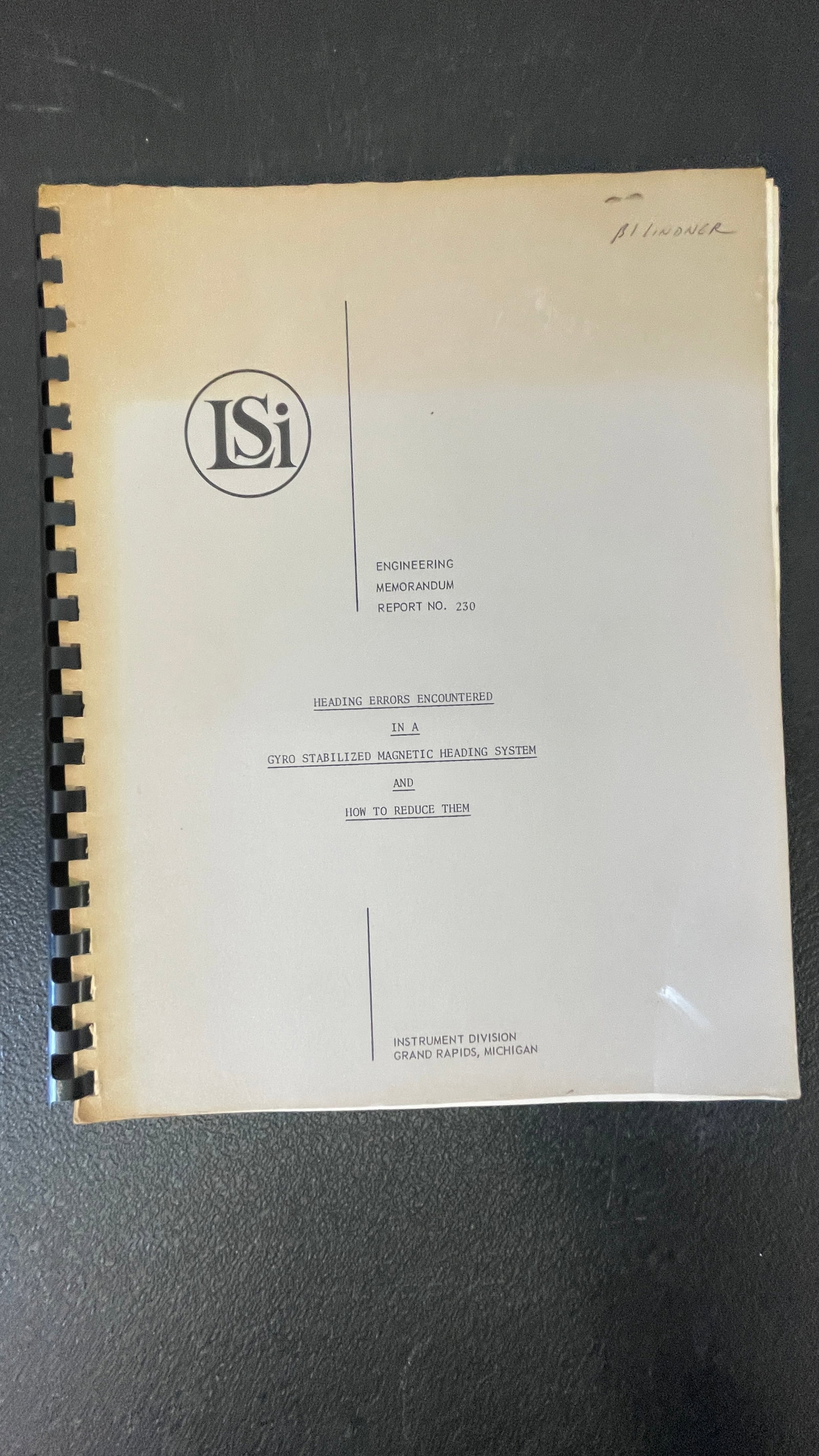 LSI Engineering Memorandum No. 230 — Gyro Stabilized Magnetic Heading System Report (1 of 4)