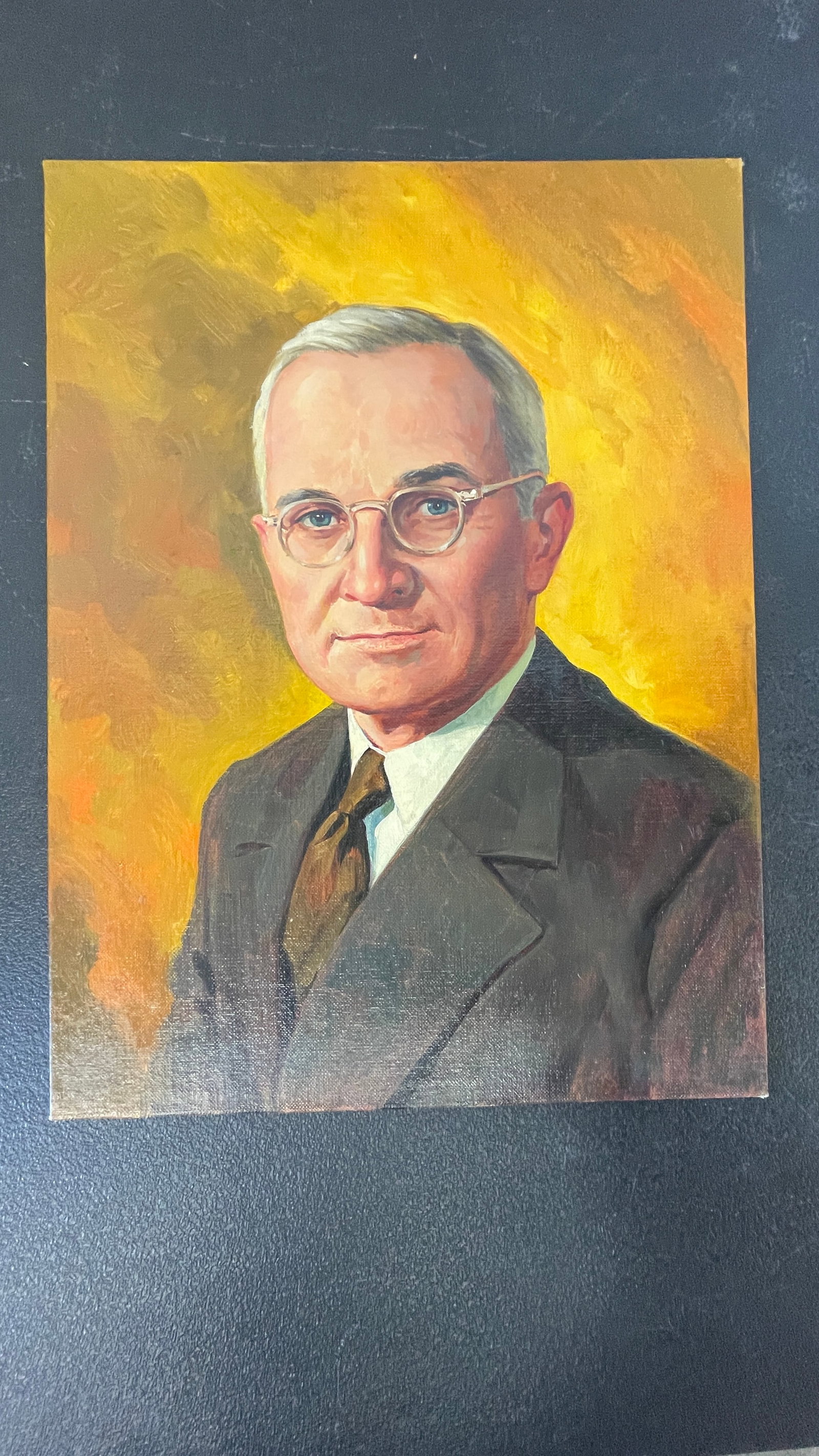Reyond Brown (1917-1991) US President Harry S. Truman Portrait Painting (1 of 5)