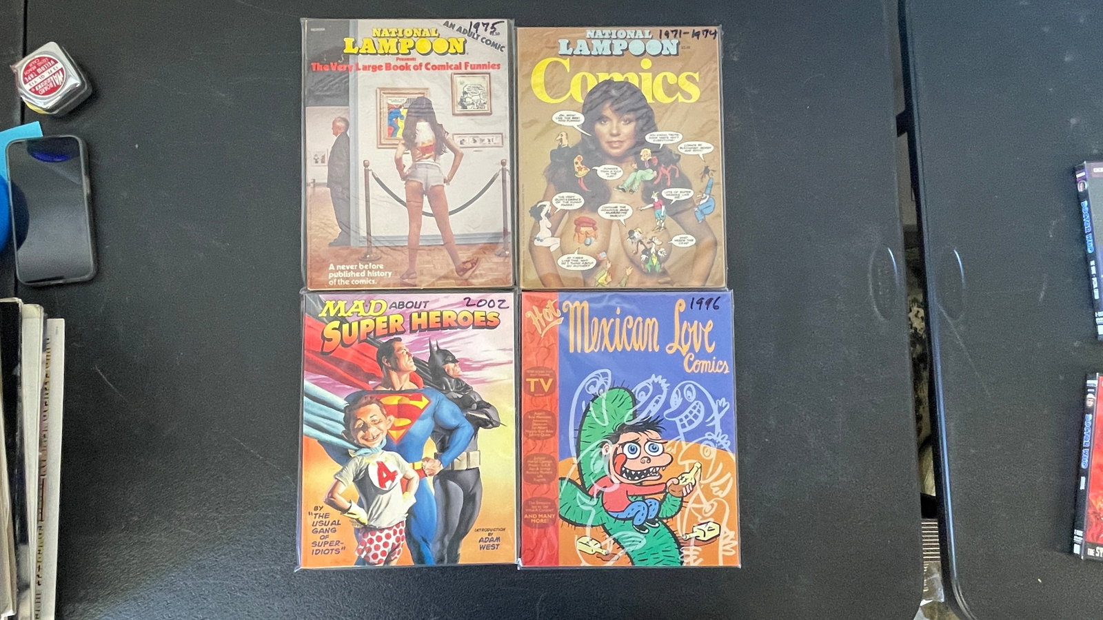 Lot of 4 Humor/Parody Comic Books: National Lampoon, MAD, Hot Mexican Love Comics (1 of 4)