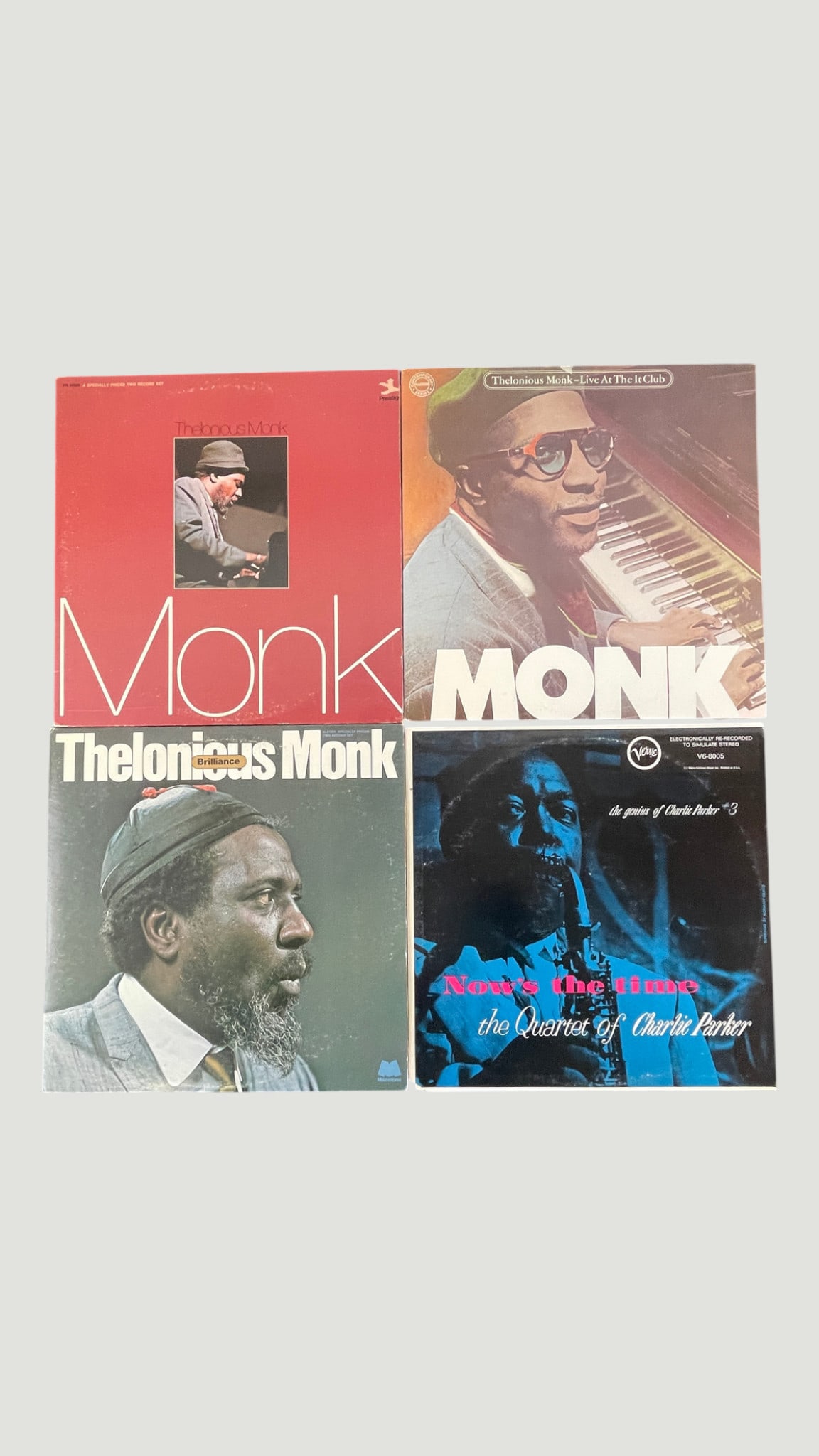 Thelonious Monk x3 & Charlie Parker Vinyl LP Collection – Jazz Classics (1 of 3)