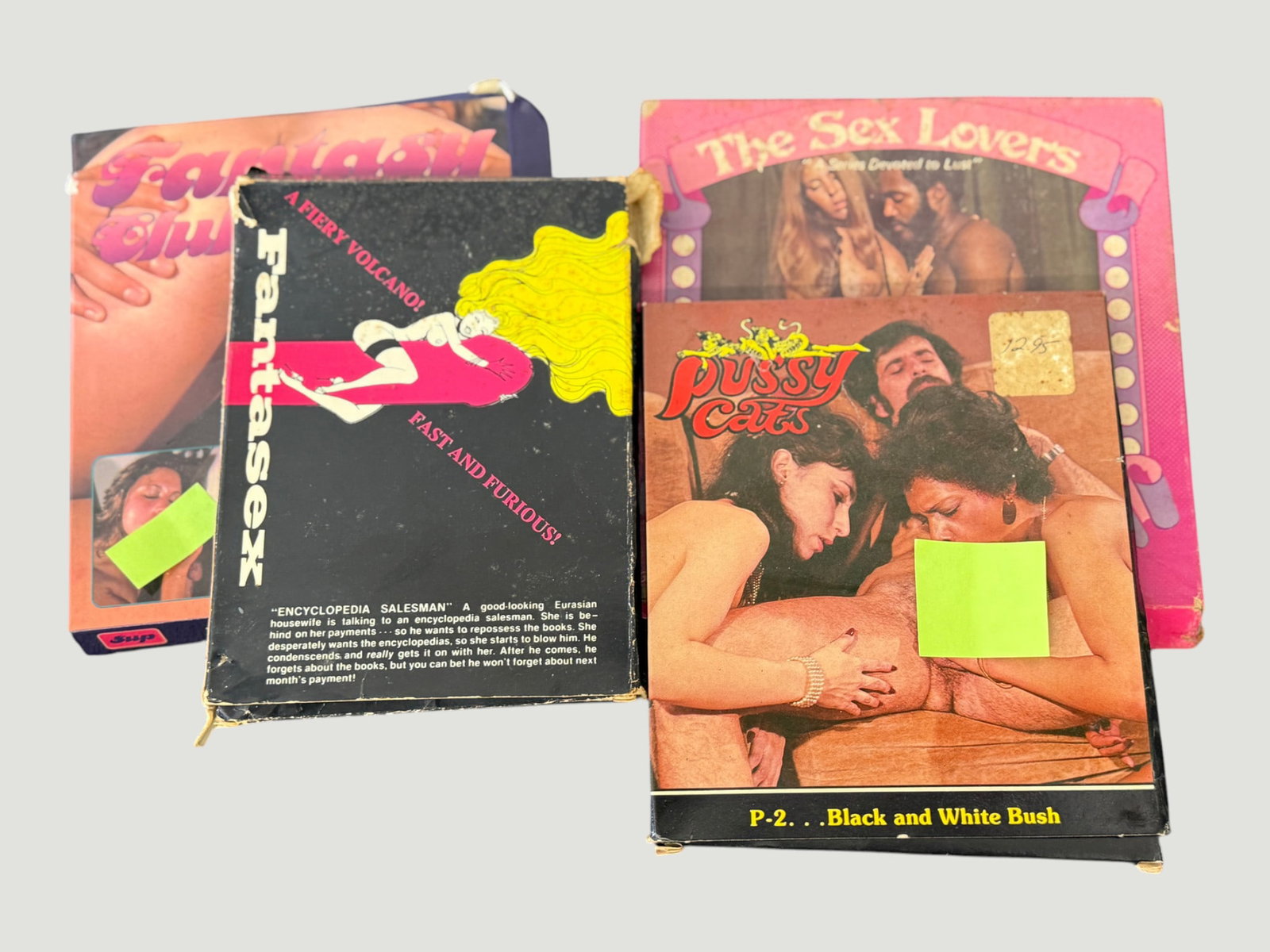 Vintage Adult Super 8mm Film & Collectibles Lot – 1970s/80s, 4 Items: A collection of vintage adult entertainment collectibles comprising four items: two Super 8mm film reels in original boxes including 'Gypsy Women' (OZ Films, Super 8) and 'Hollywood Hooters Fuck-A-Tho