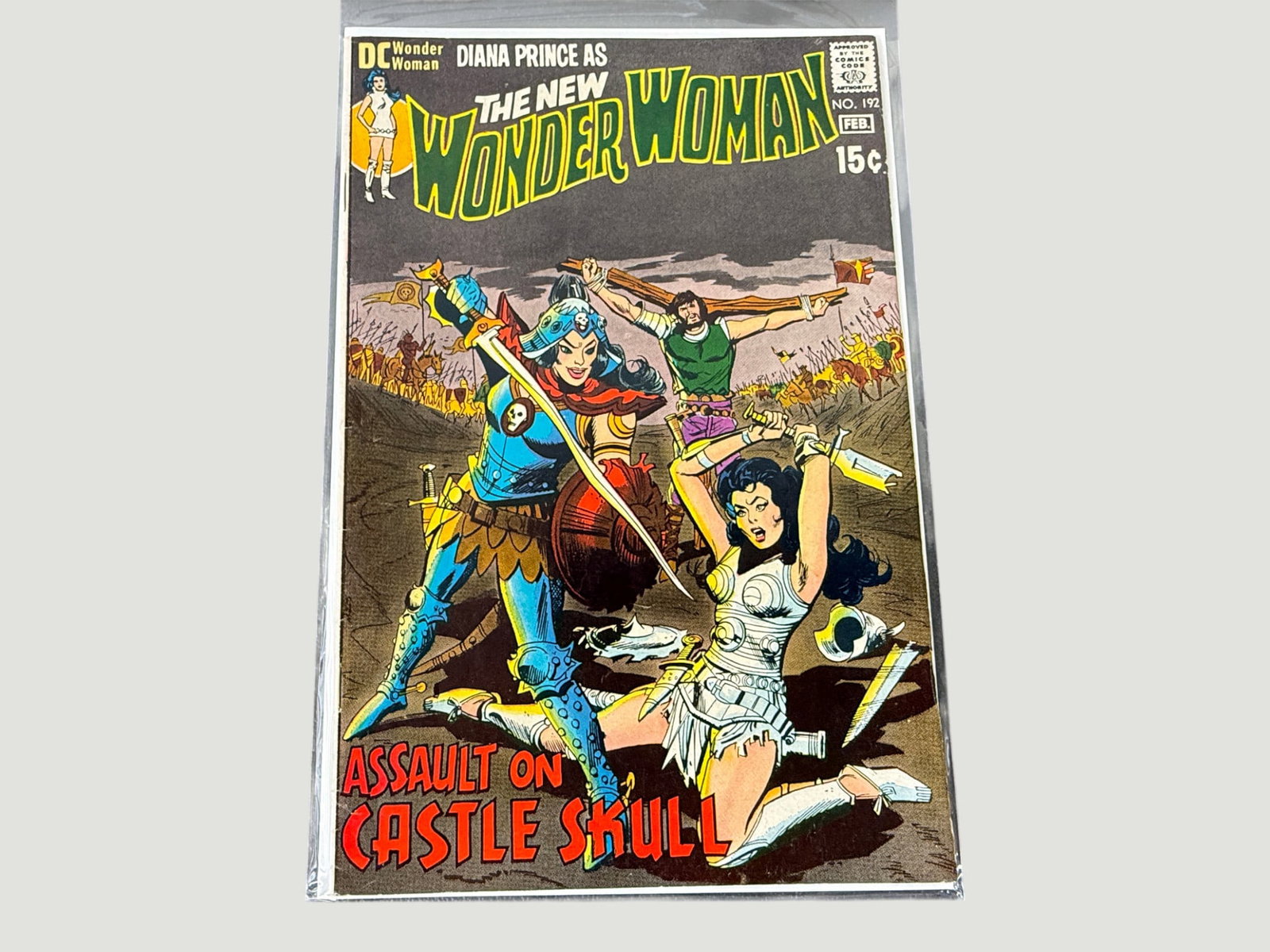 DC Comics Wonder Woman #192 'Assault on Castle Skull' Feb 1971: Wonder Woman #192 published by DC Comics, cover dated February 1971, featuring Diana Prince as 'The New Wonder Woman' in the story 'Assault on Castle Skull.' This issue is part of the notable Diana Pr